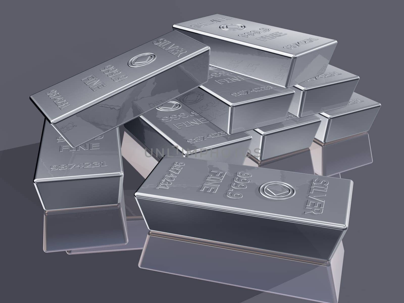Illustration of silver reserves piled in a stack
