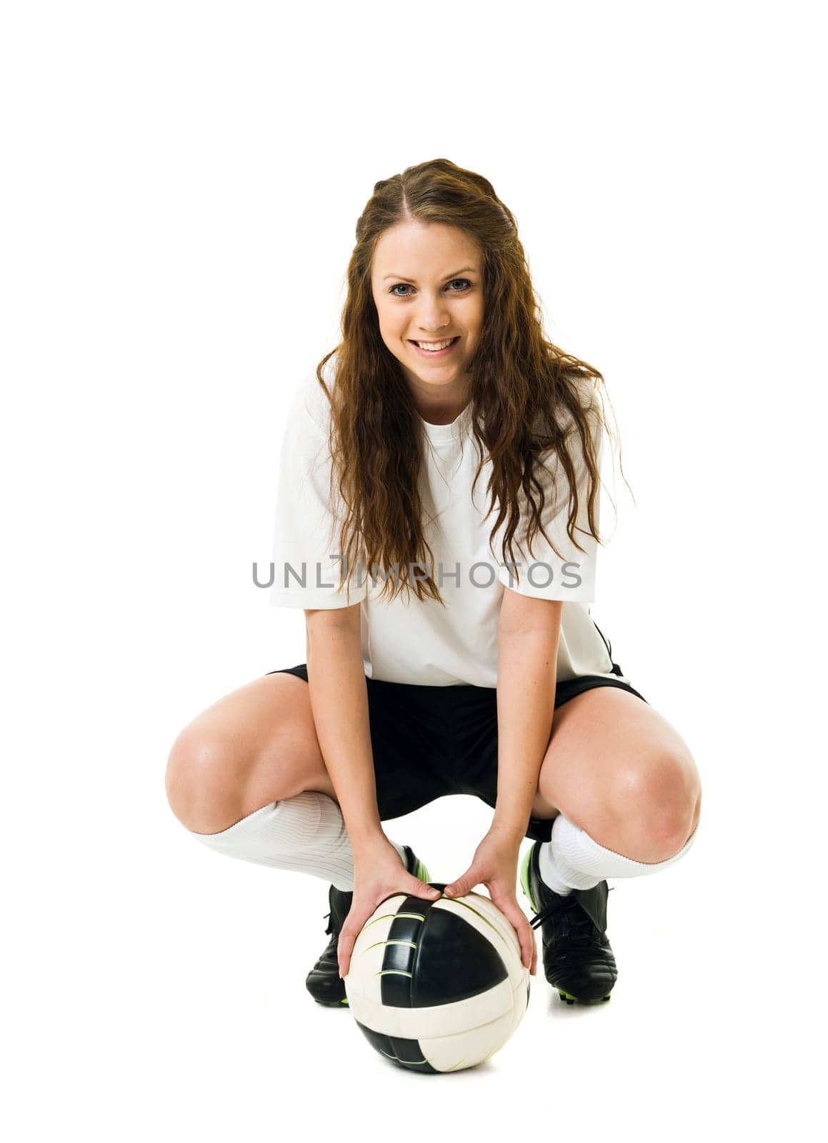 Soccer Woman isolated on white background