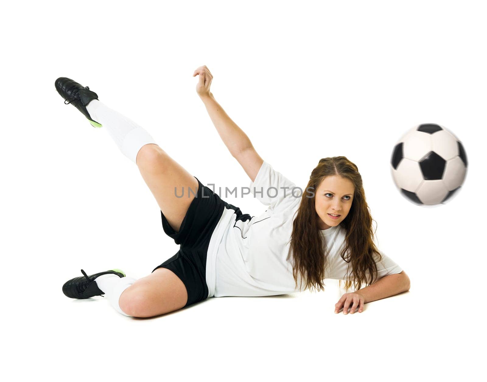 Soccer Woman isolated on white background