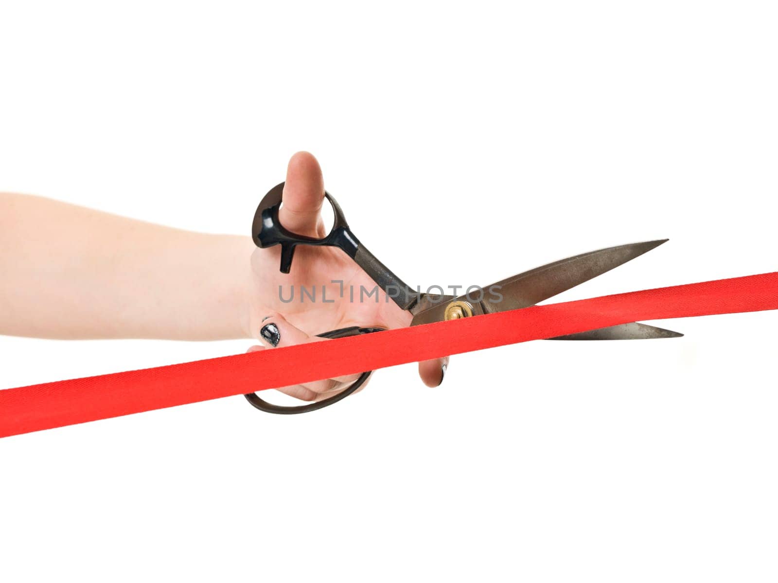 Cutting the Red Ribbon close up