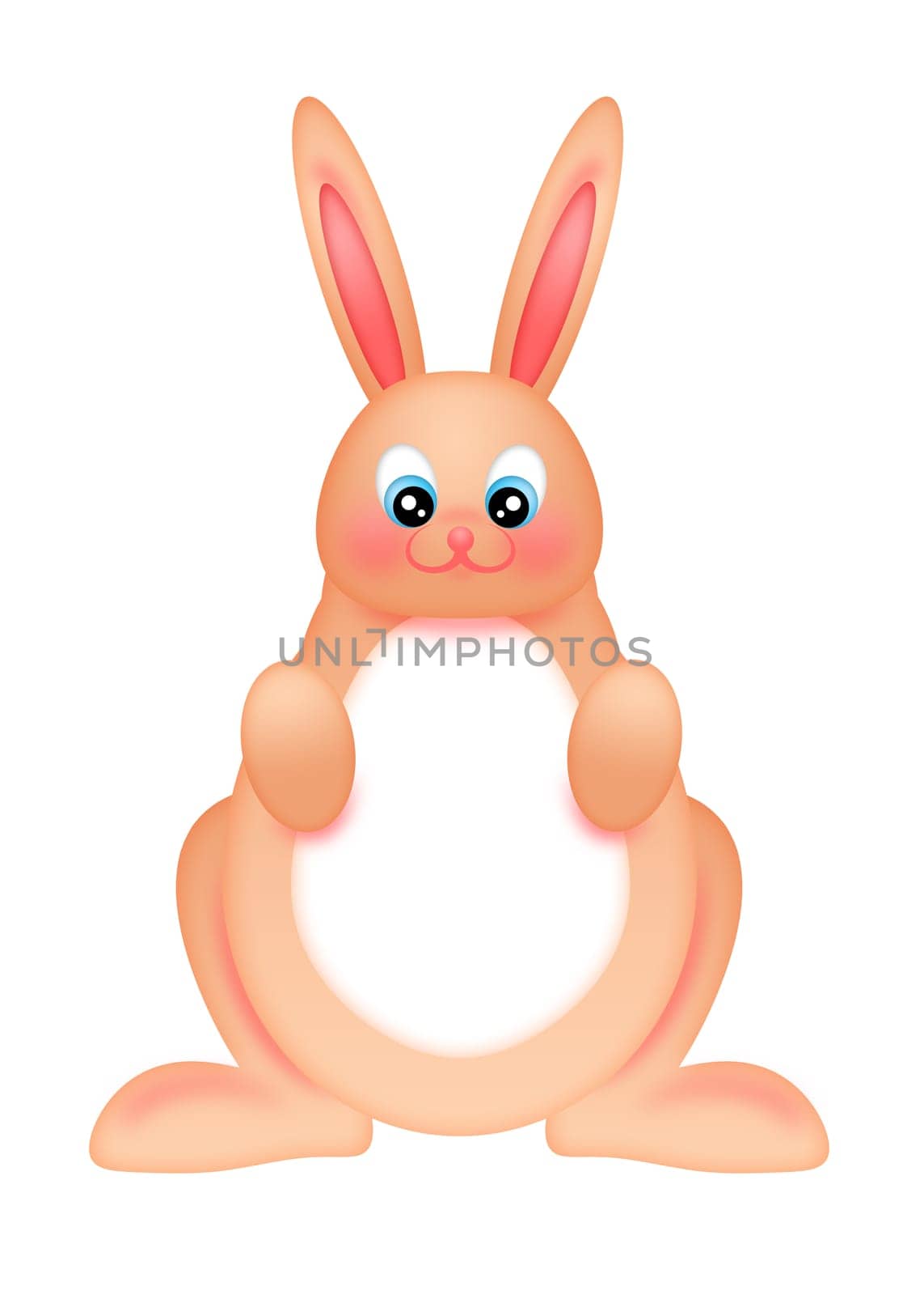 Happy Easter Bunny Rabbit Illustration Isolated on White Background