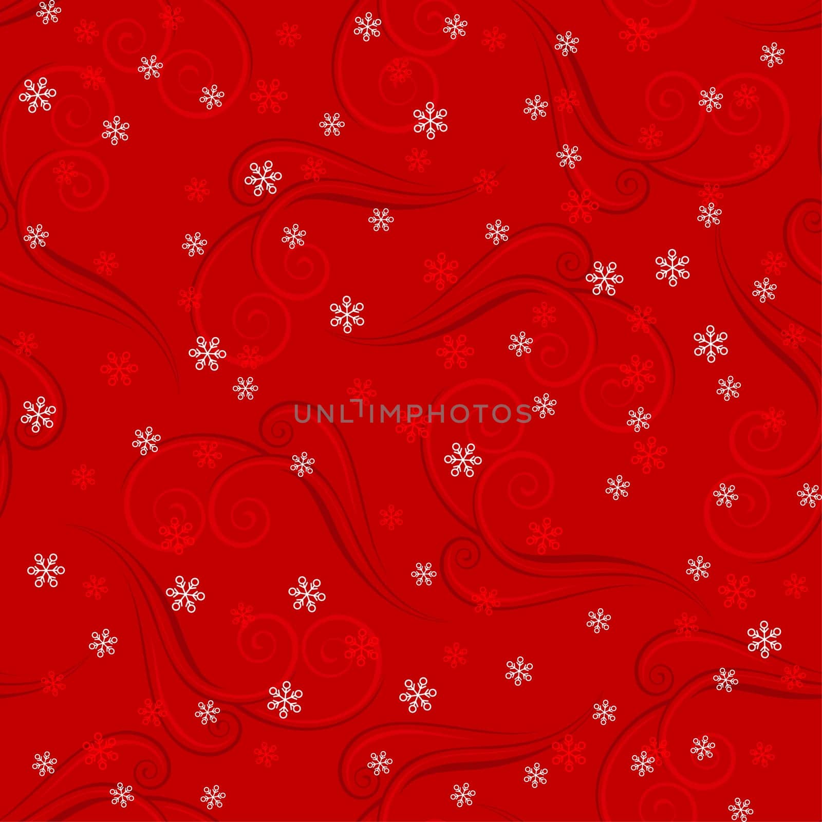 Snowflakes on red background. Winter seamless pattern for design