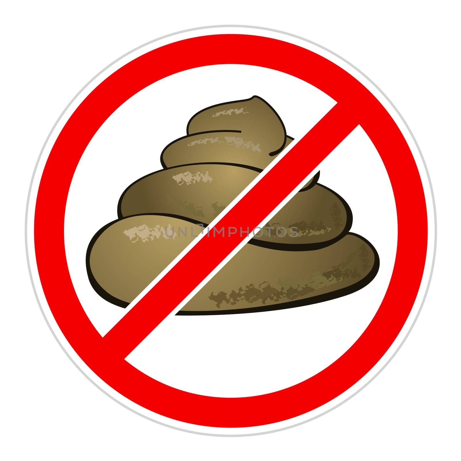 Warning sign Stop feces.  Illustration on white background