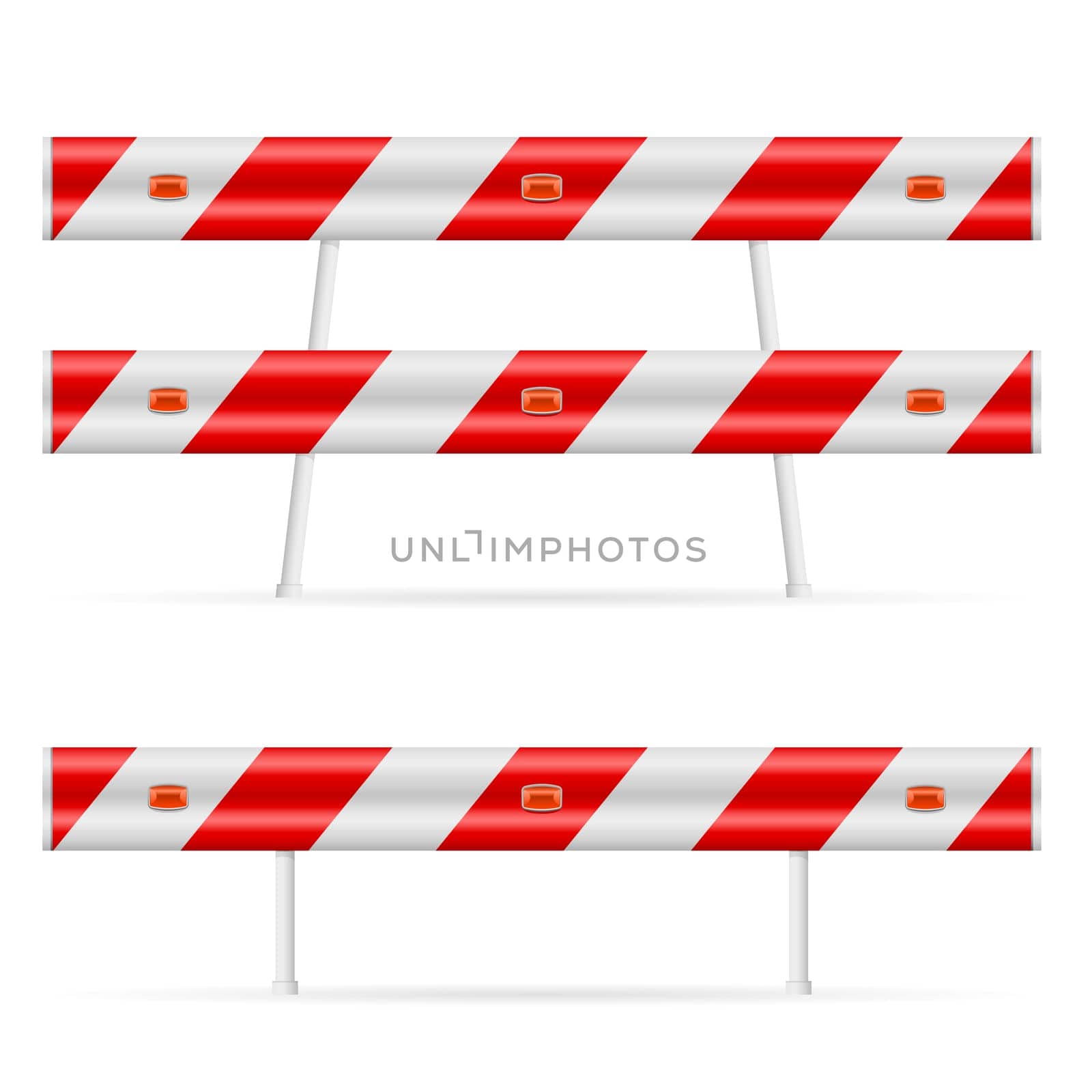 Construction barricade - road block. Illustration on white background. Second edition.