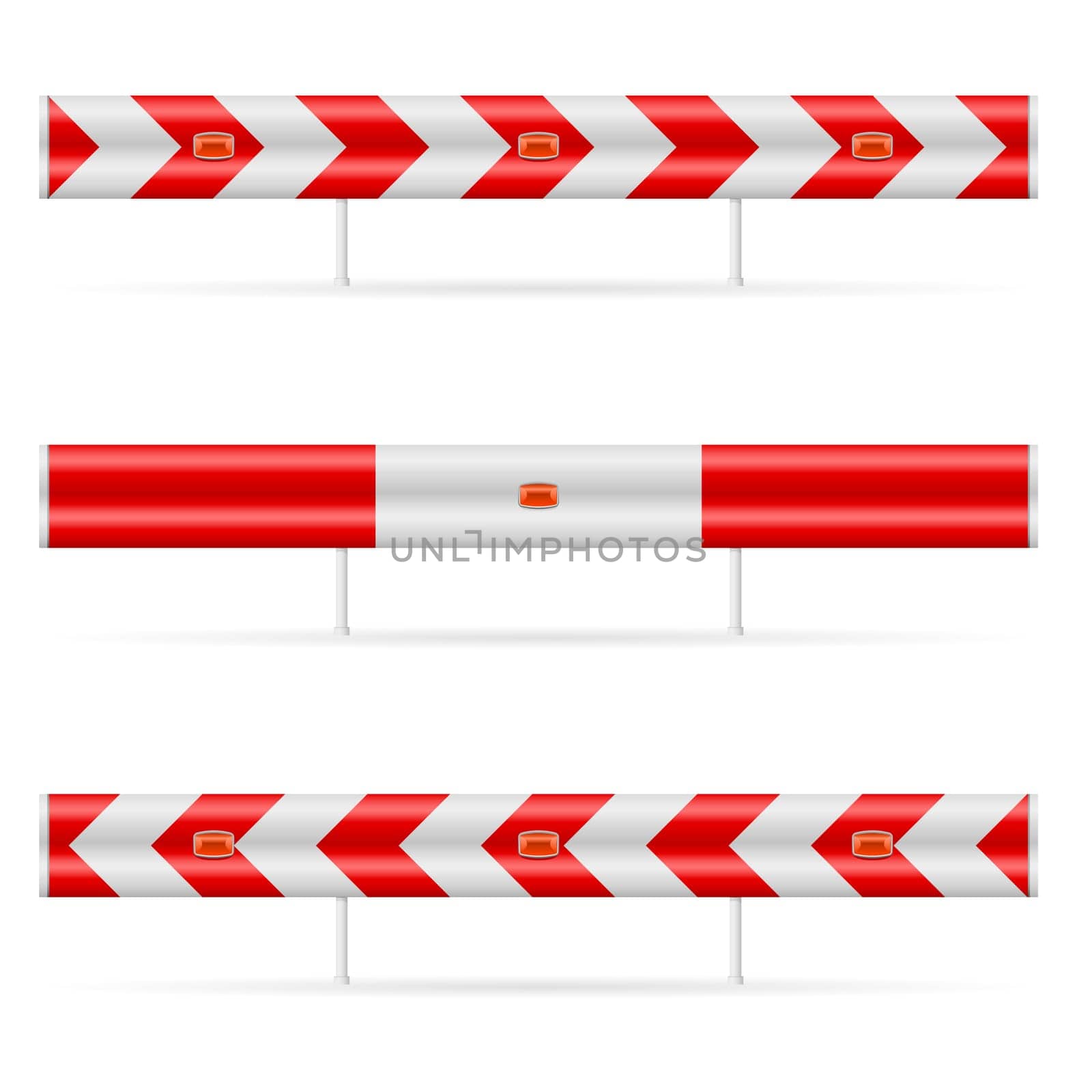 Construction barricade - road block. Illustration on white background