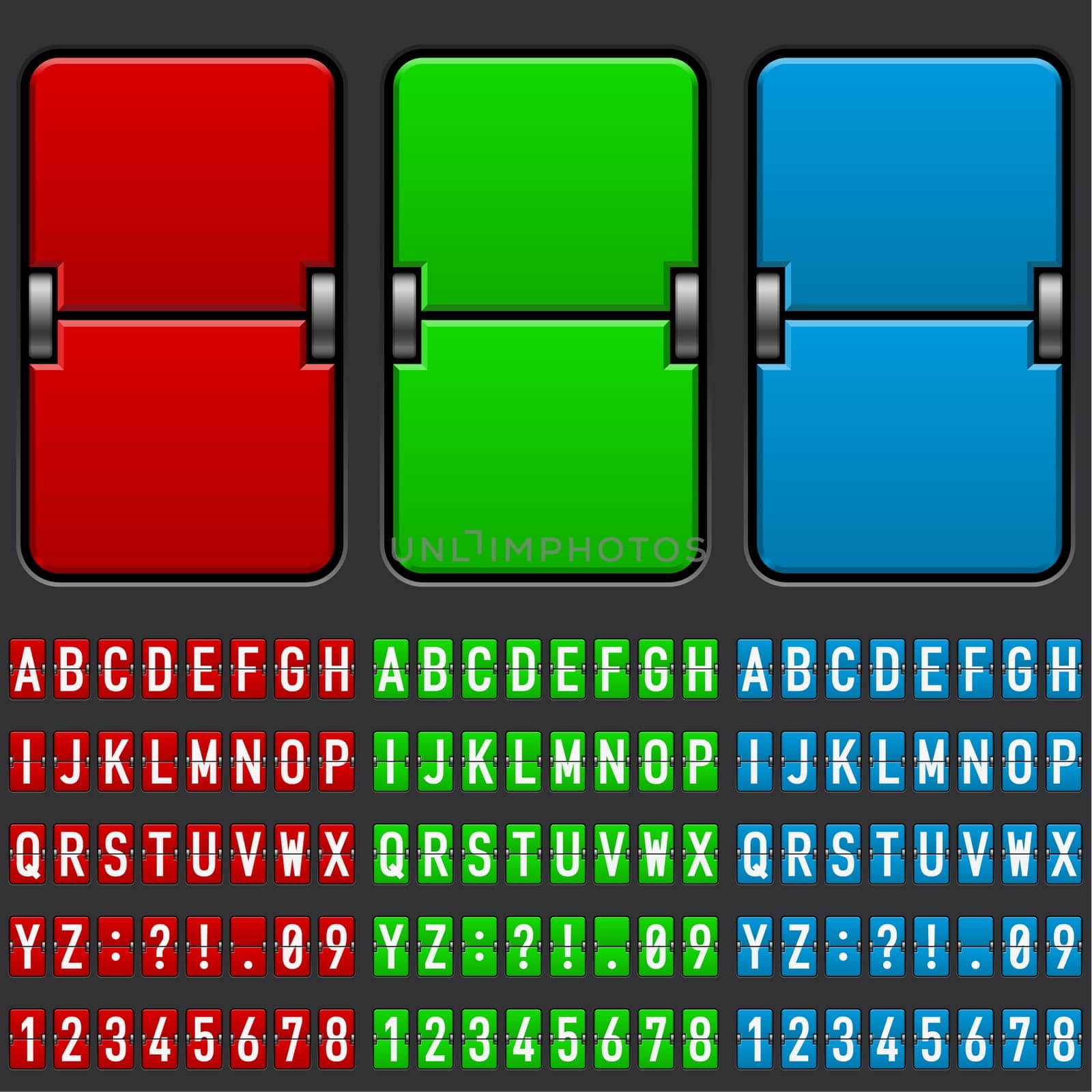 Illustration of an airplane departure board. RGB.