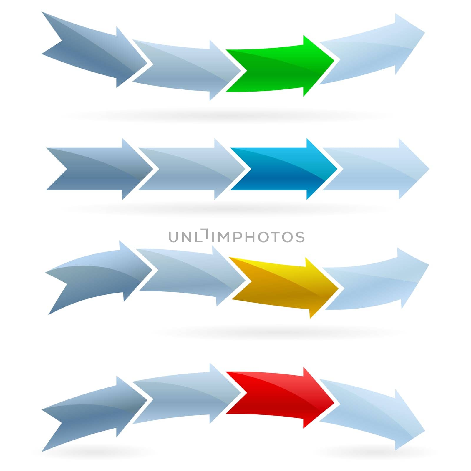 Arrows set. Competition concept. Illustration on white background