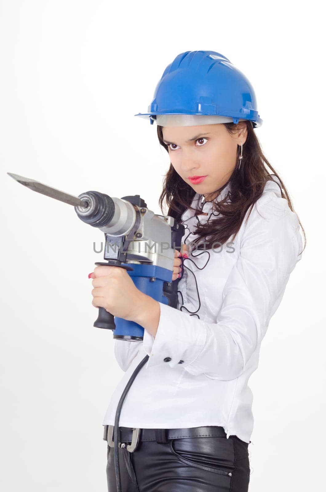 Young business woman getting attitude