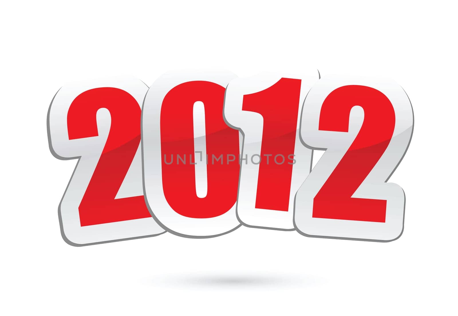 vector illustrations of new year greetings for 2012.