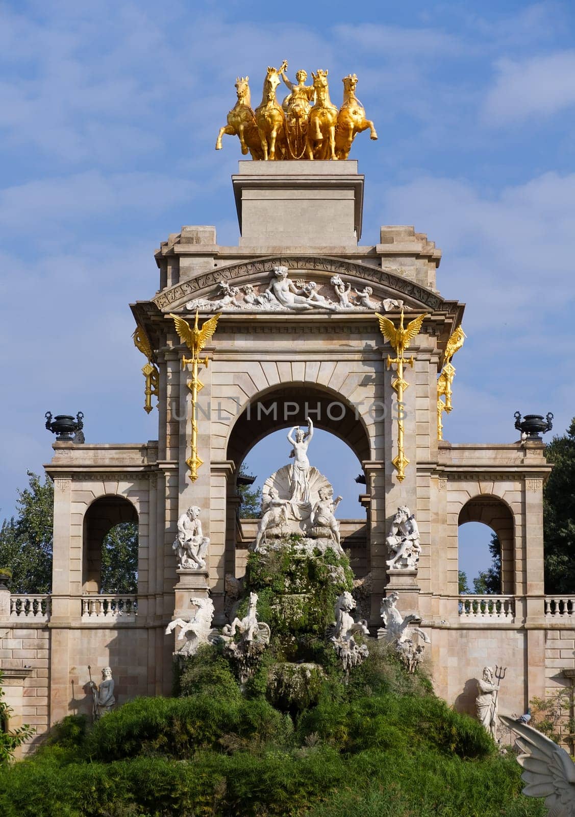 fountain and cascade in park De la Ciutadella in barcelona, spain, catalonia