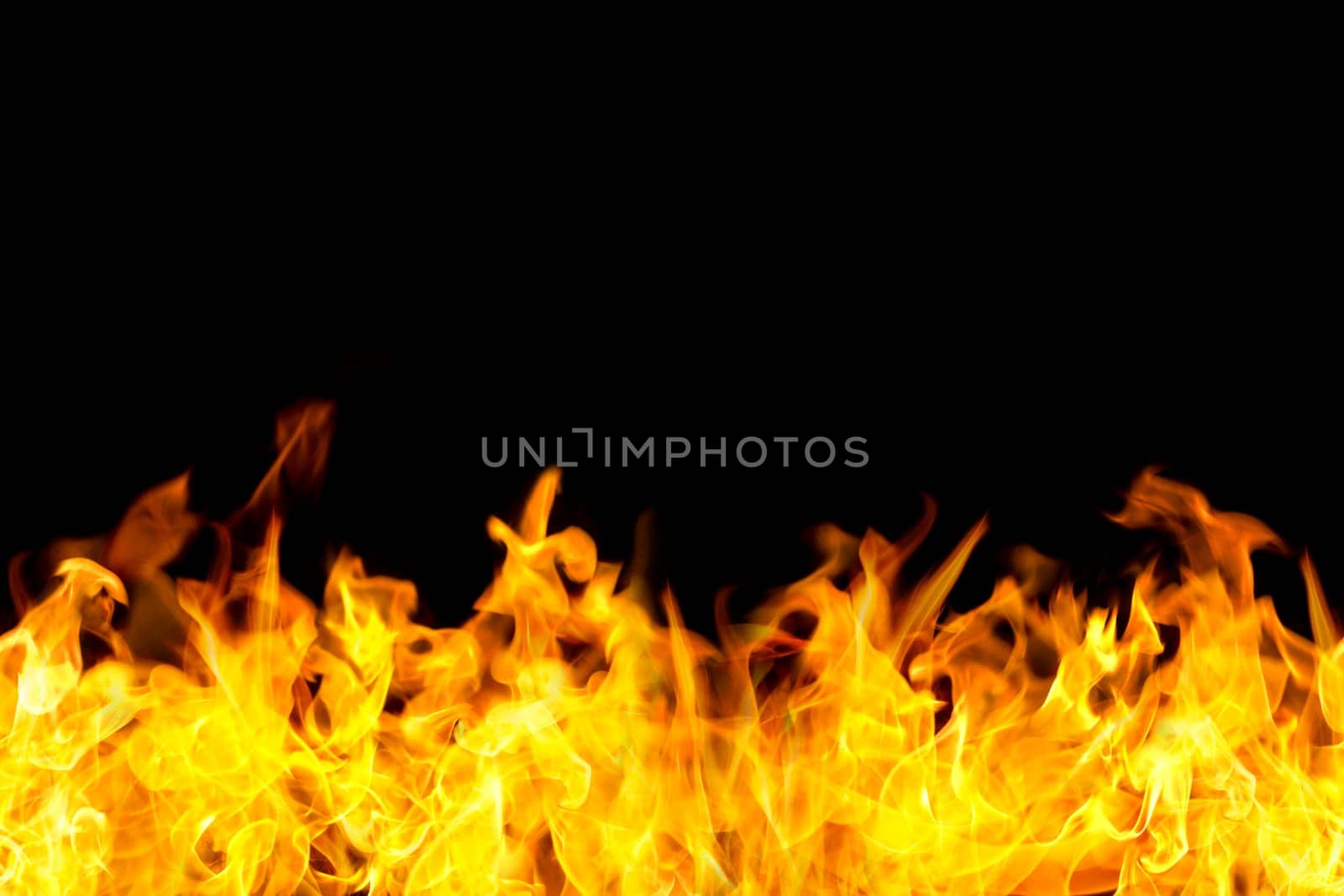 fire flames border in seamless horizontal style, use for banner.