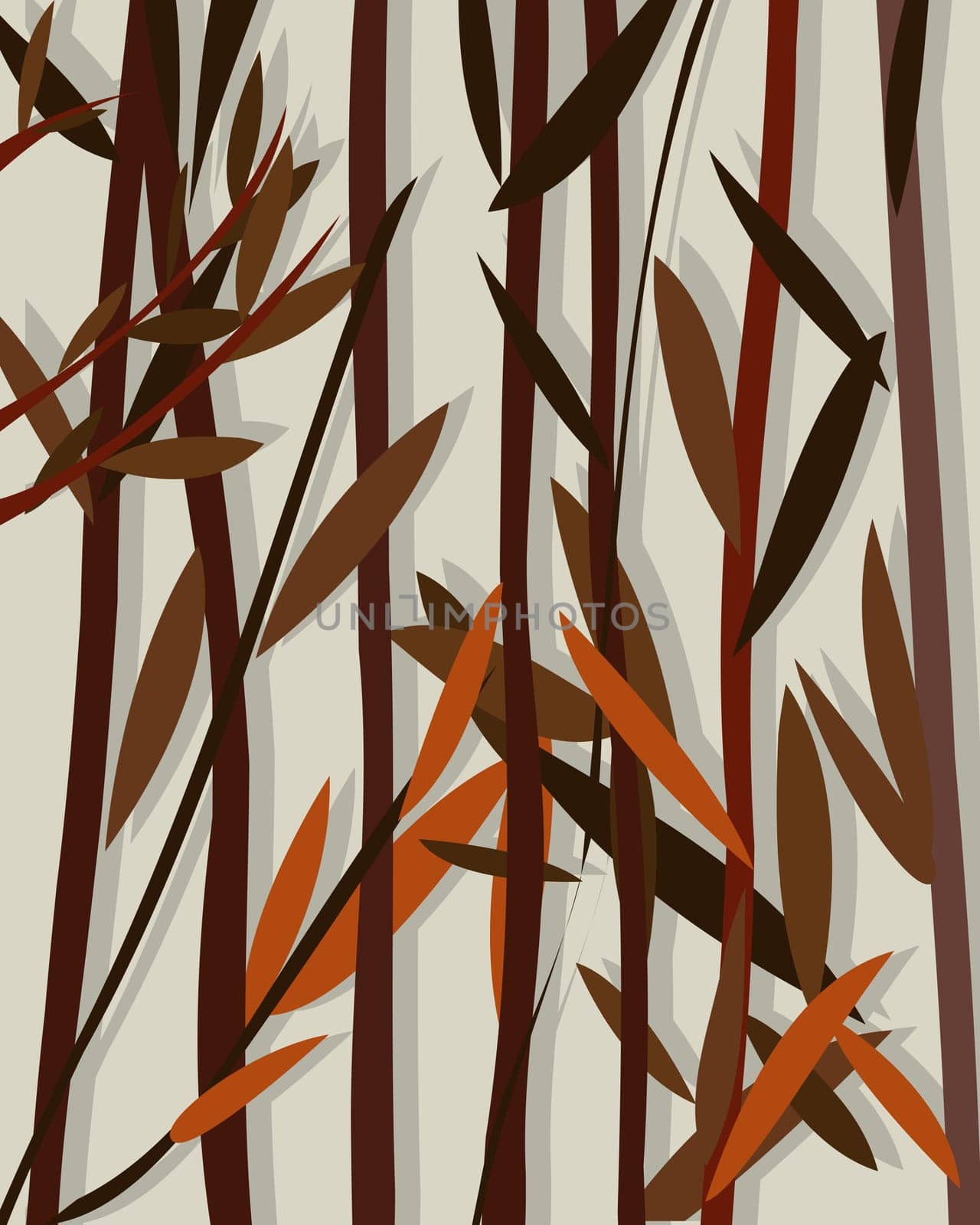 Decorative romantic background with autumn willow leaves