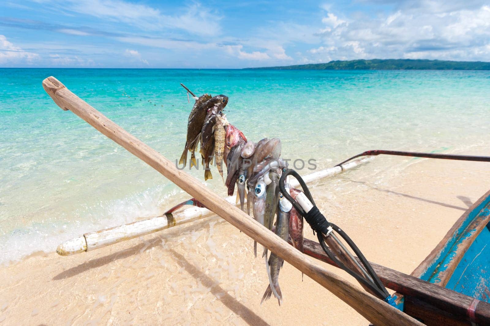 catch of the day on a traditional fishing boat in the Philippines