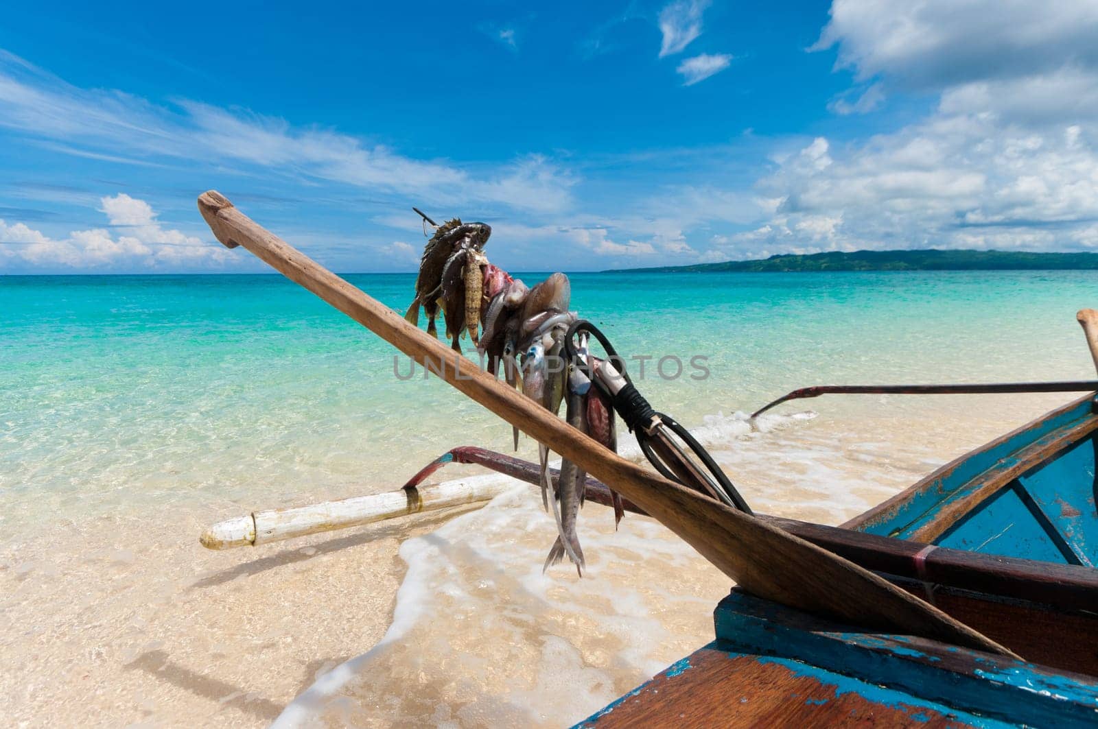 catch of the day on a traditional fishing boat in the Philippines