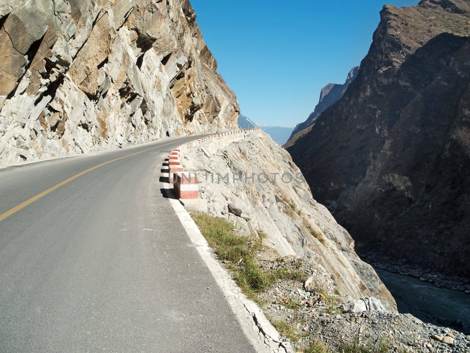 Mountain Road Tiger Leaping Gorge,China,Gorge in Yunnan Province
