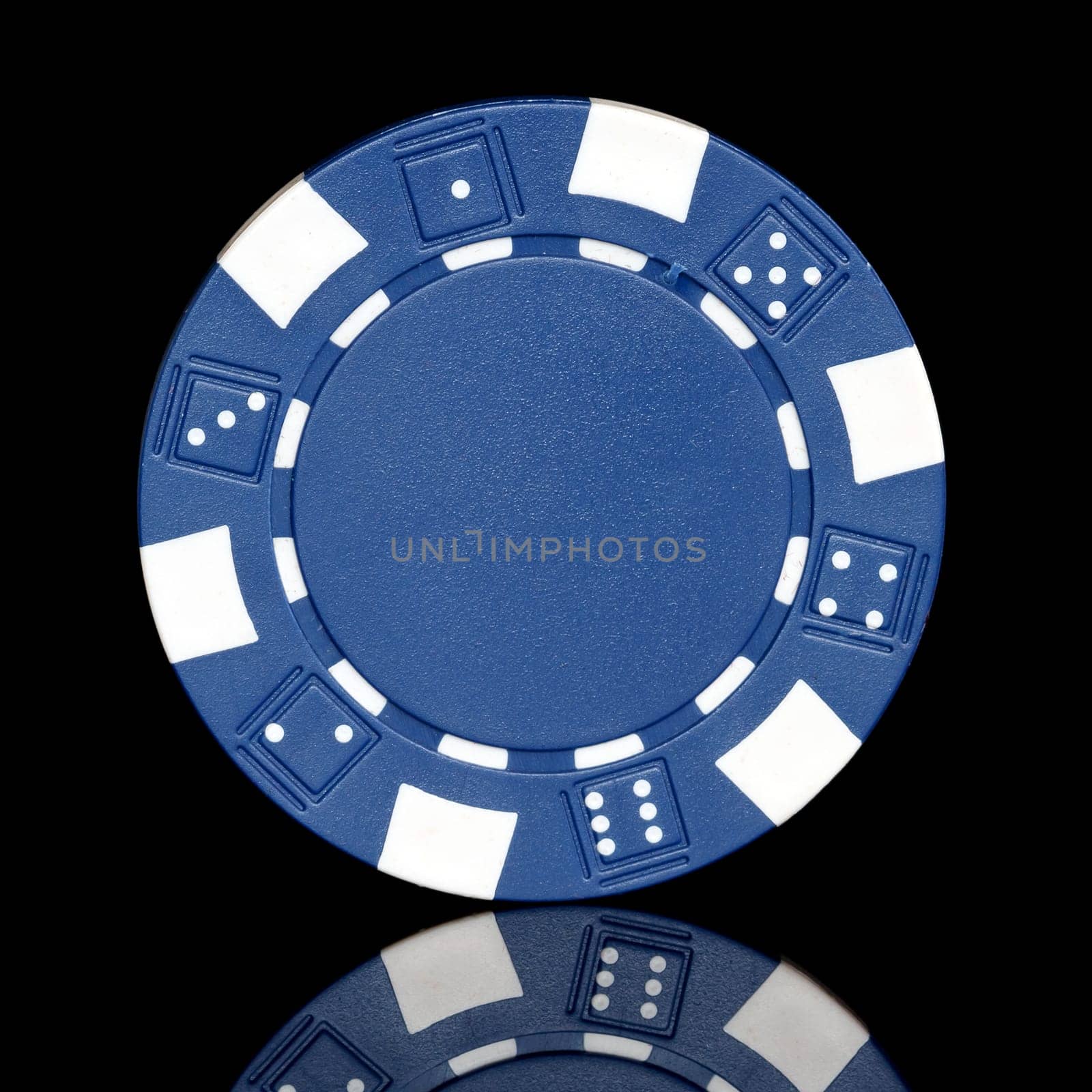 blue poker chip