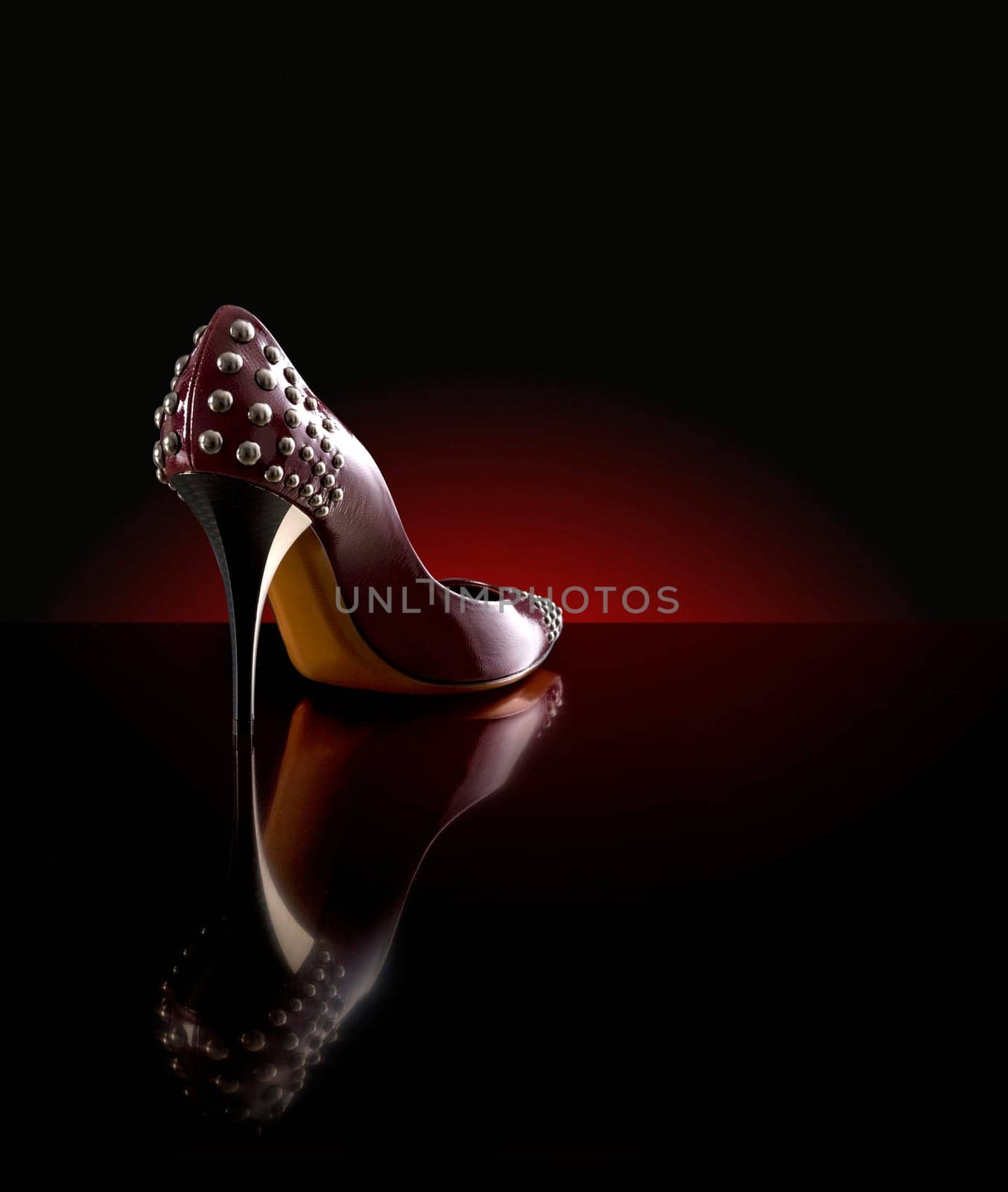 woman shoes on the dark background