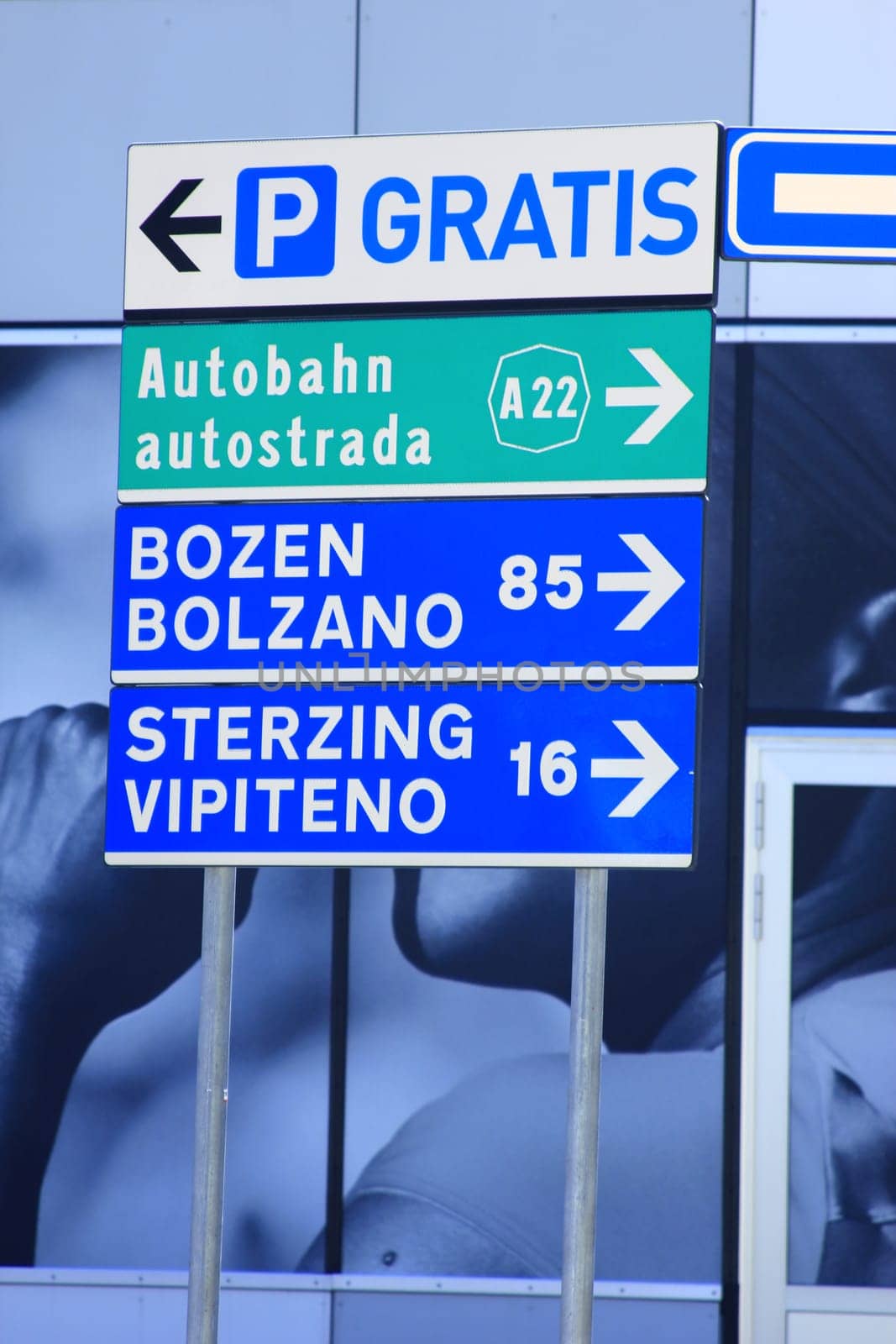 Signpost at the Brenner Pass
