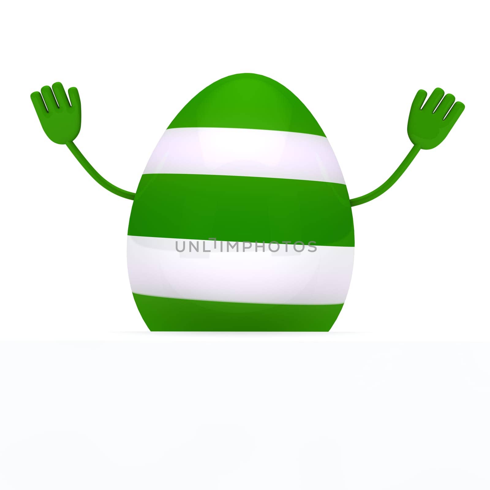 one colorful easter egg with streak wave hands
