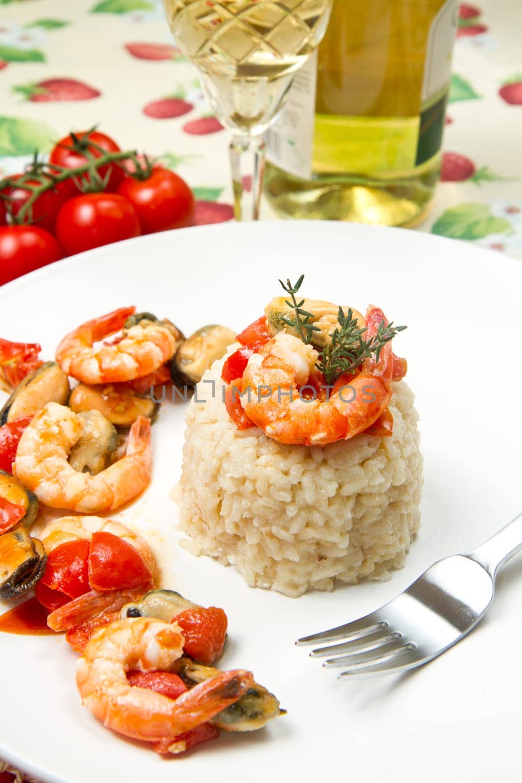 risotto with shrimps and mussels
