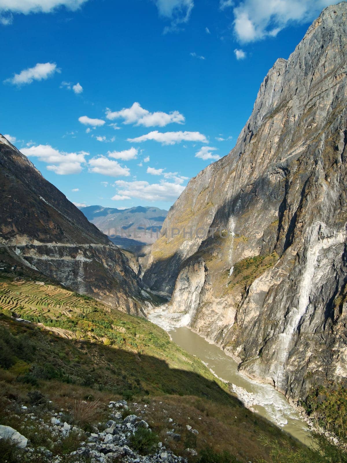 Yangtze River in Yunnan,China,Landscape with Tiger Leaping Gorge