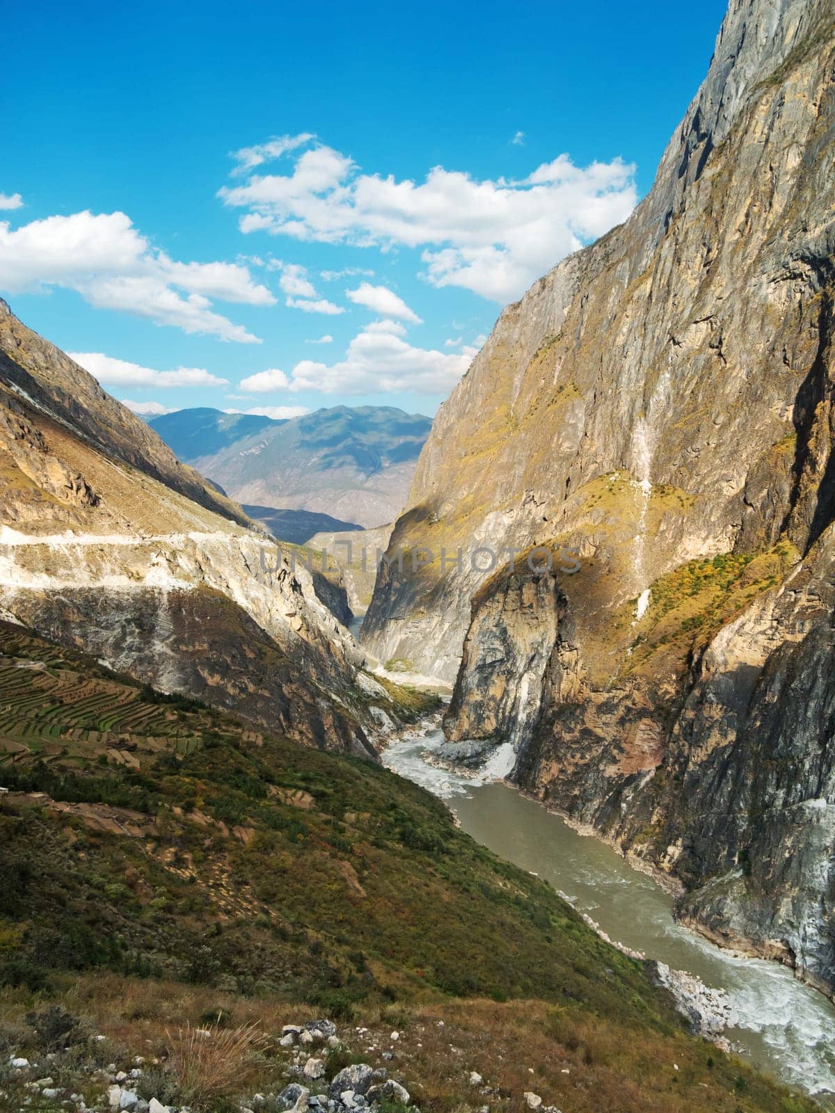 Yangtze River in Yunnan,China,Landscape with Tiger Leaping Gorge
