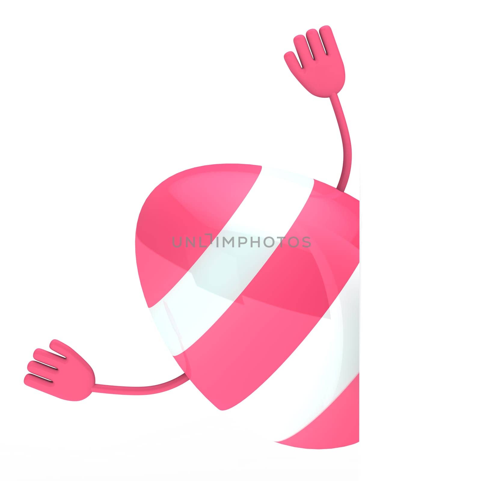 pink easter egg with streak wave hands