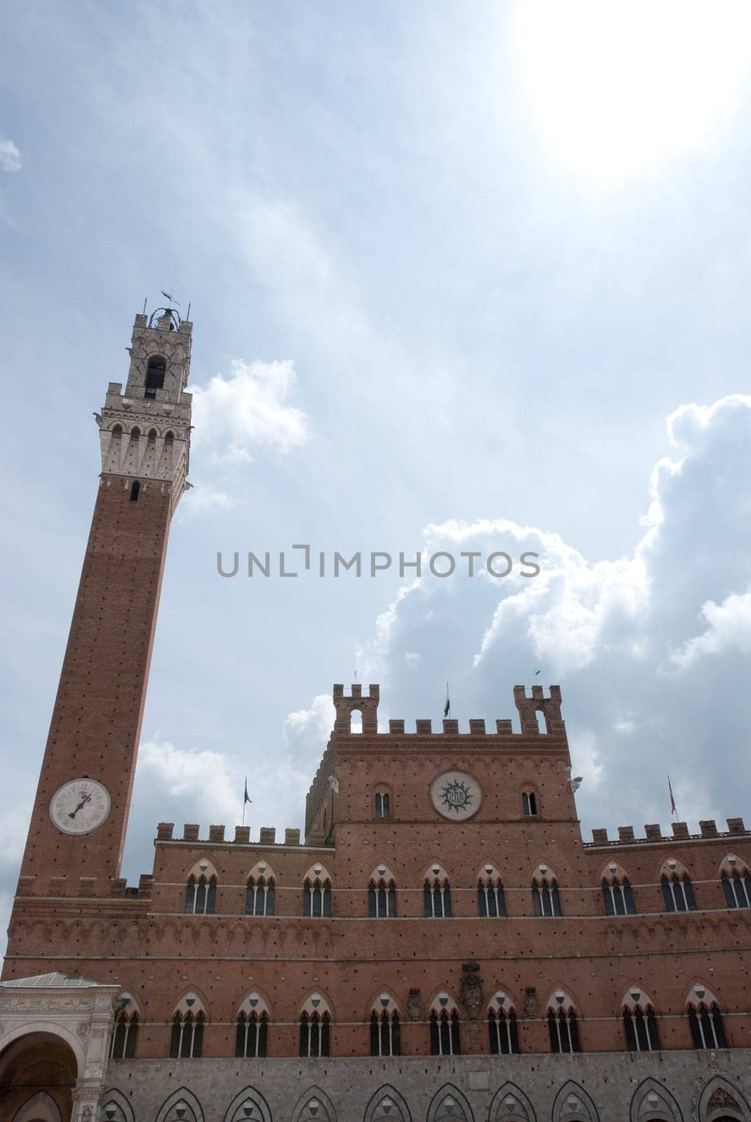 Mangia tower in Piazza del Campo in Siena