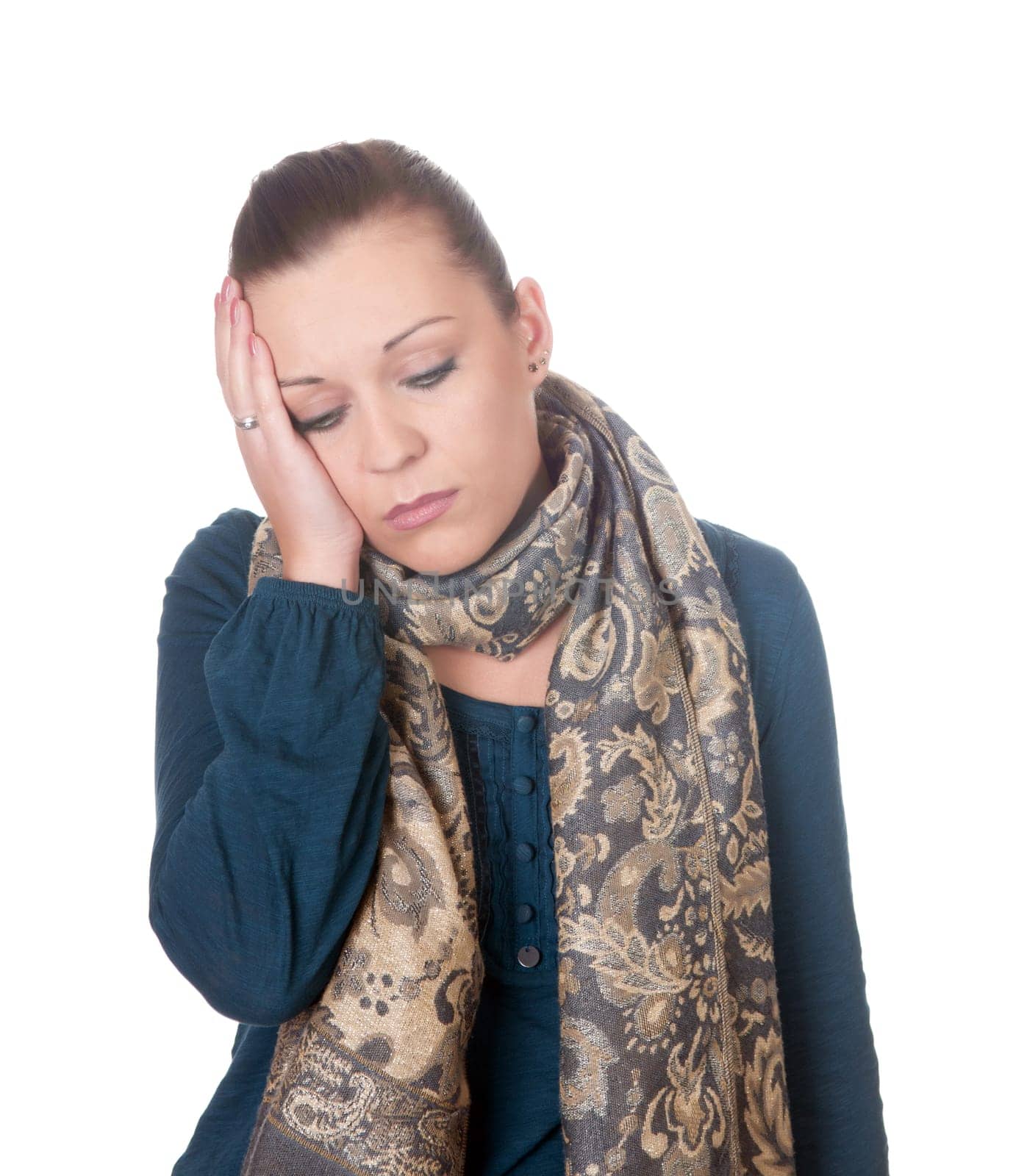Young woman has headache