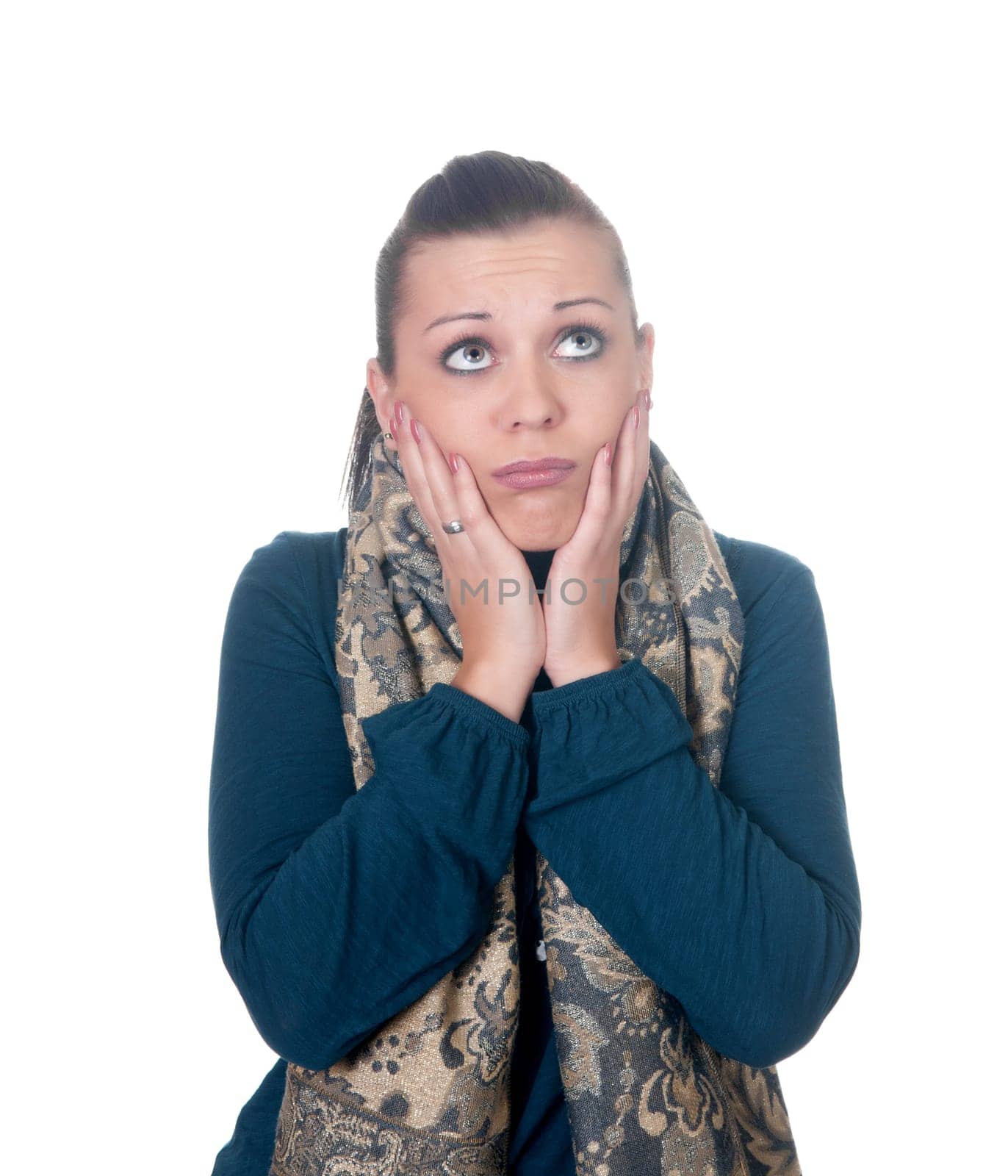 Young woman pouting
