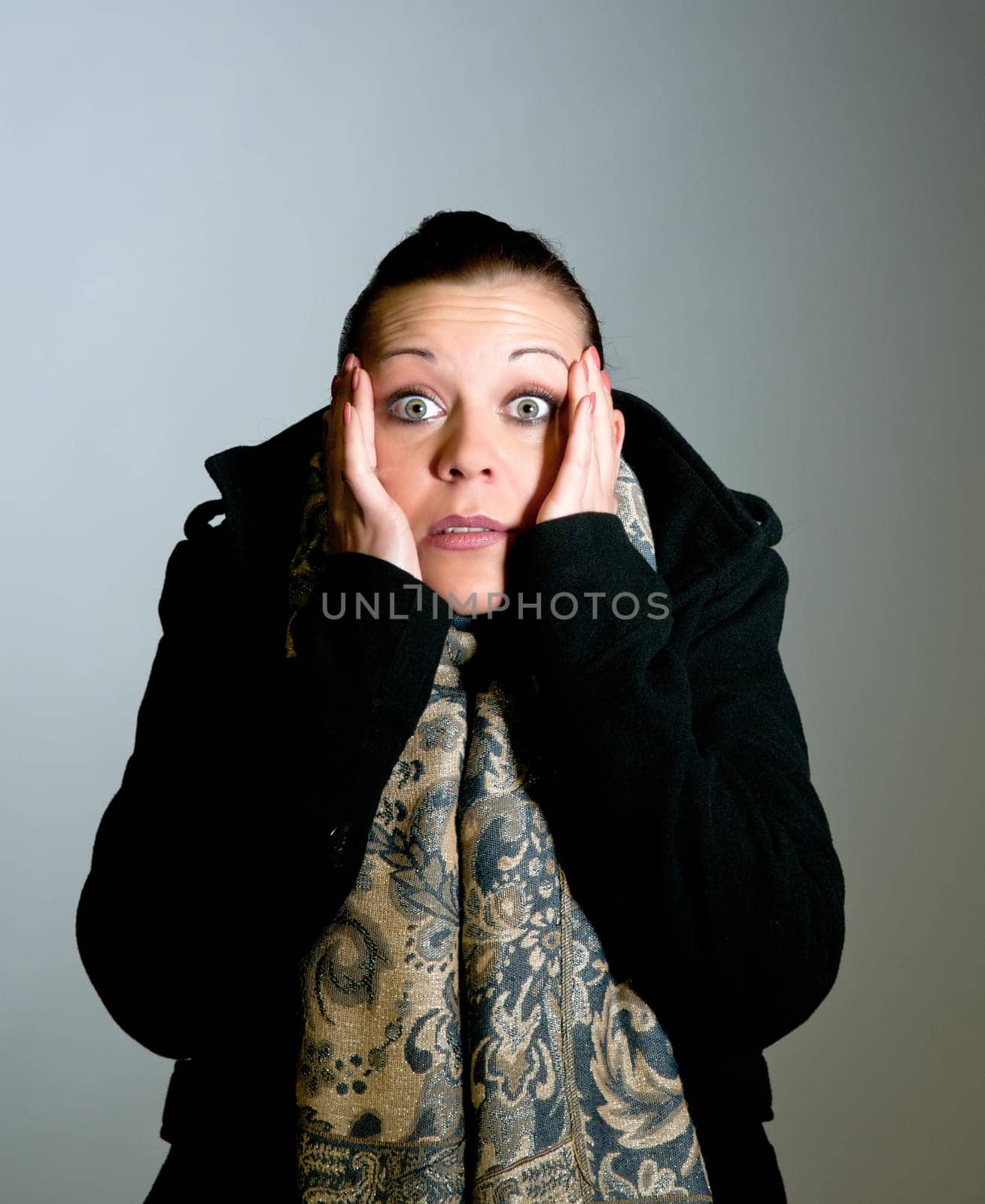 Young woman is afraid