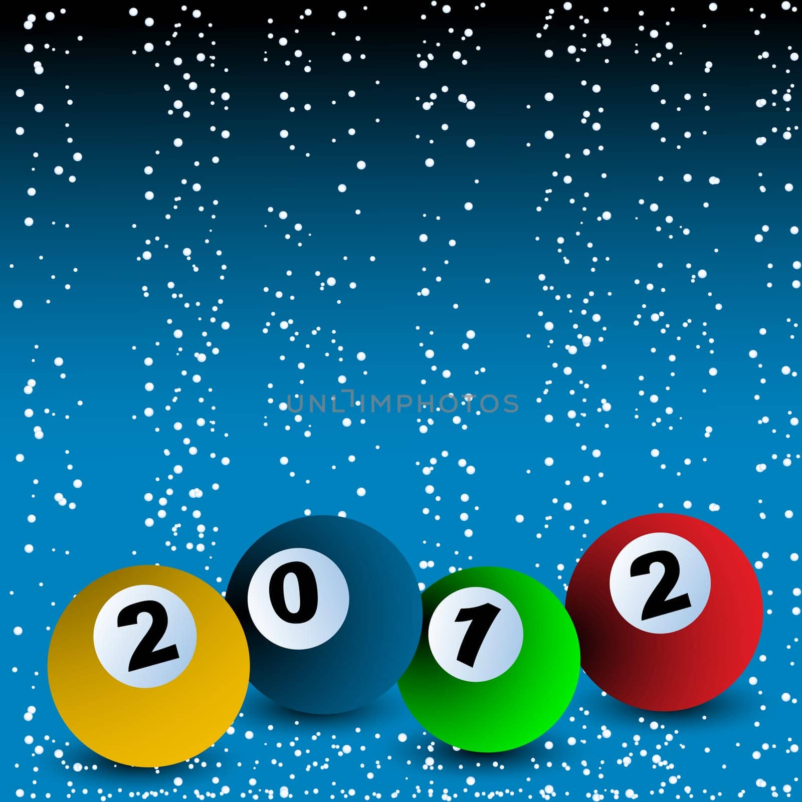 2012 New years Billiard ball arrangement