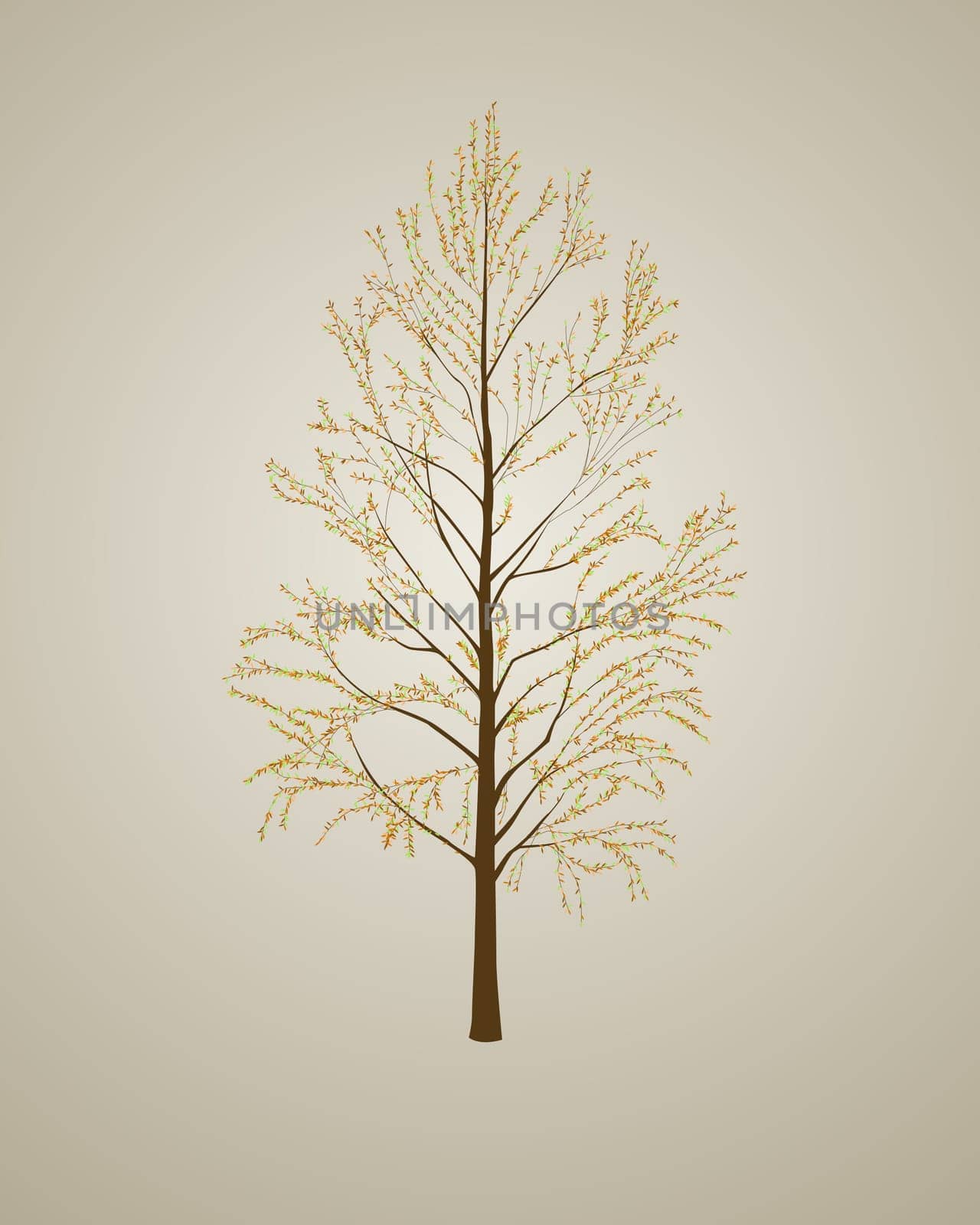 Realistic autumn tree background, abstract art.