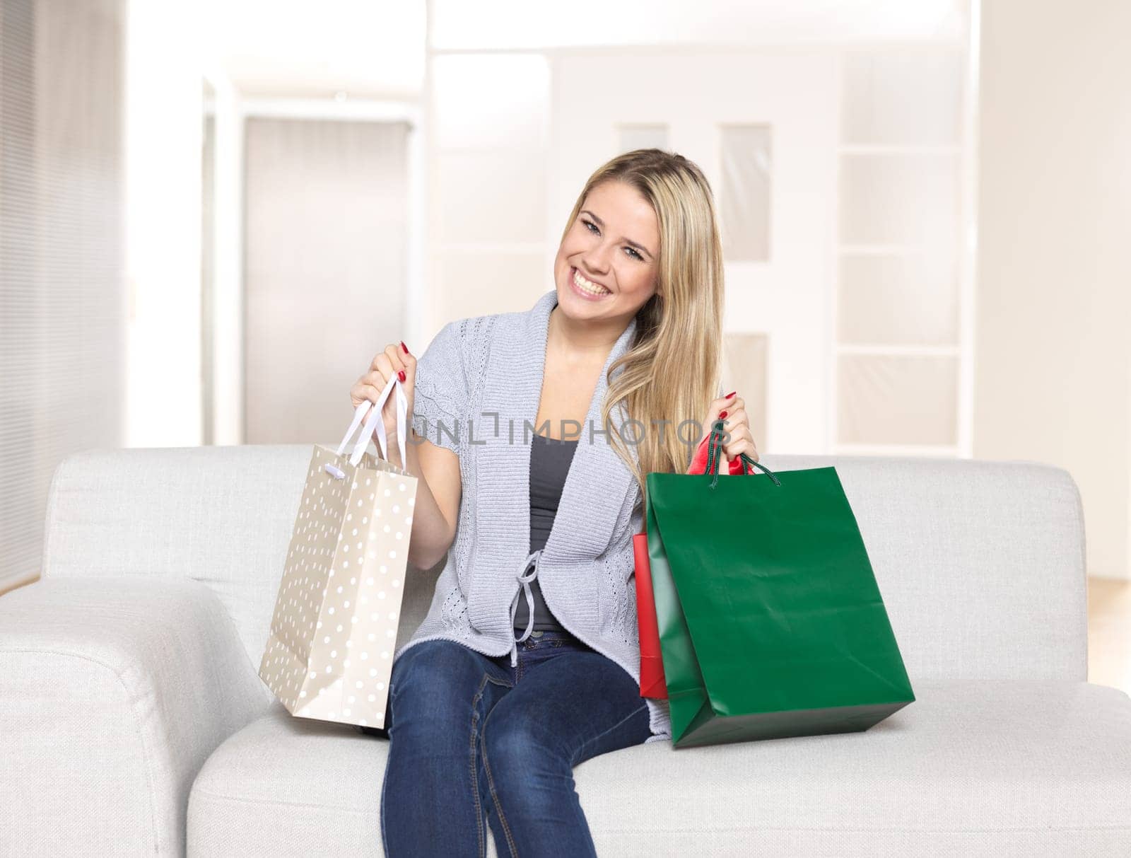 Young woman with shopping bags