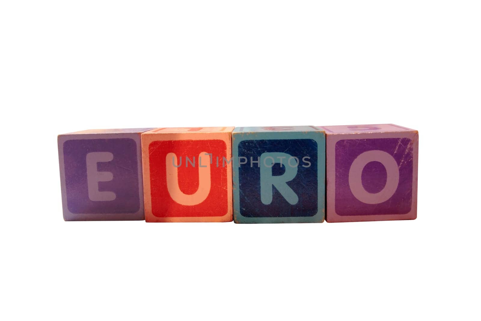 toy letters that euro buy against a white background with clipping path