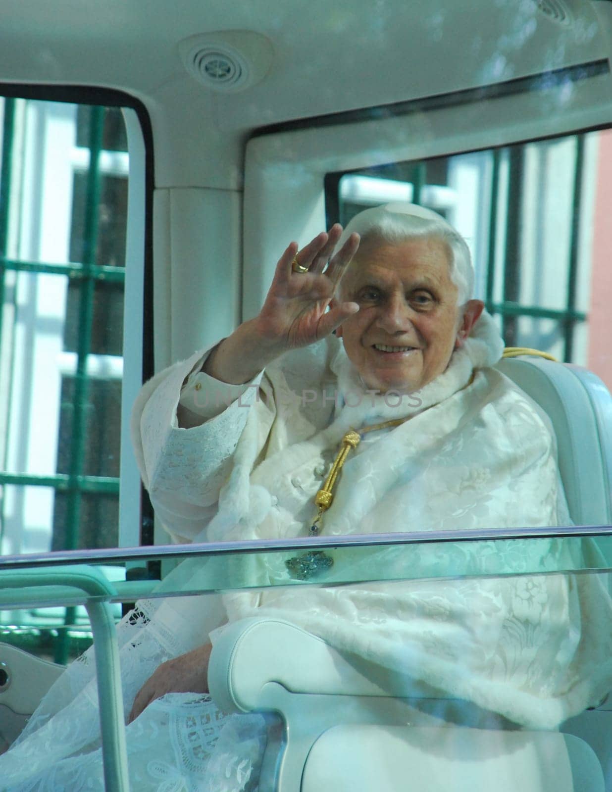 LISBON - MAY 11: 2010 Pope Benedict XVI, born Joseph Alois Ratzinger is the 265th and reigning Pope, he succeeded Pope John Paul II on May 11, 2010 in LISBON, PORTUGAL.