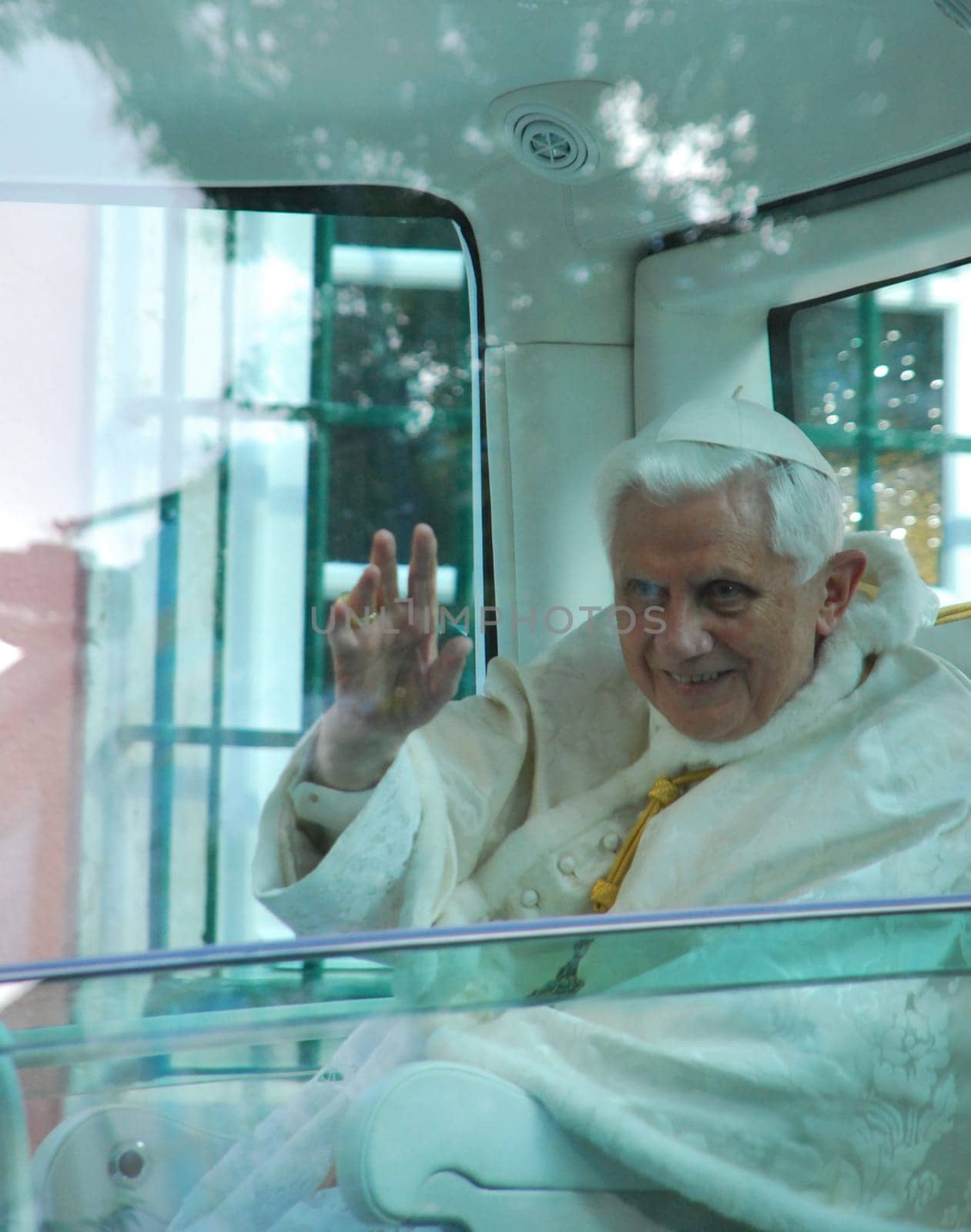 LISBON - MAY 11: 2010 Pope Benedict XVI, born Joseph Alois Ratzinger is the 265th and reigning Pope, he succeeded Pope John Paul II on May 11, 2010 in LISBON, PORTUGAL.