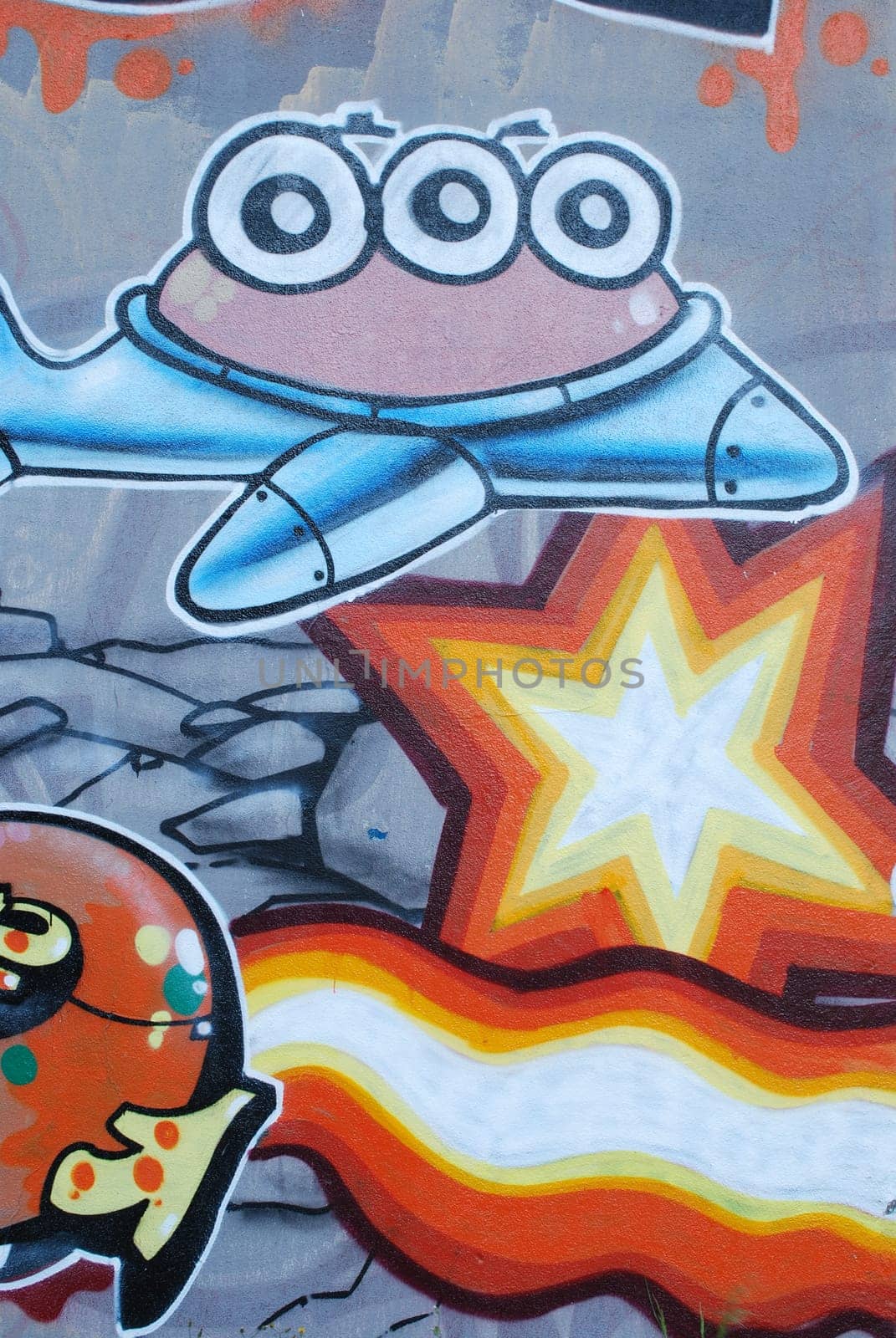 urban art on abandoned city places