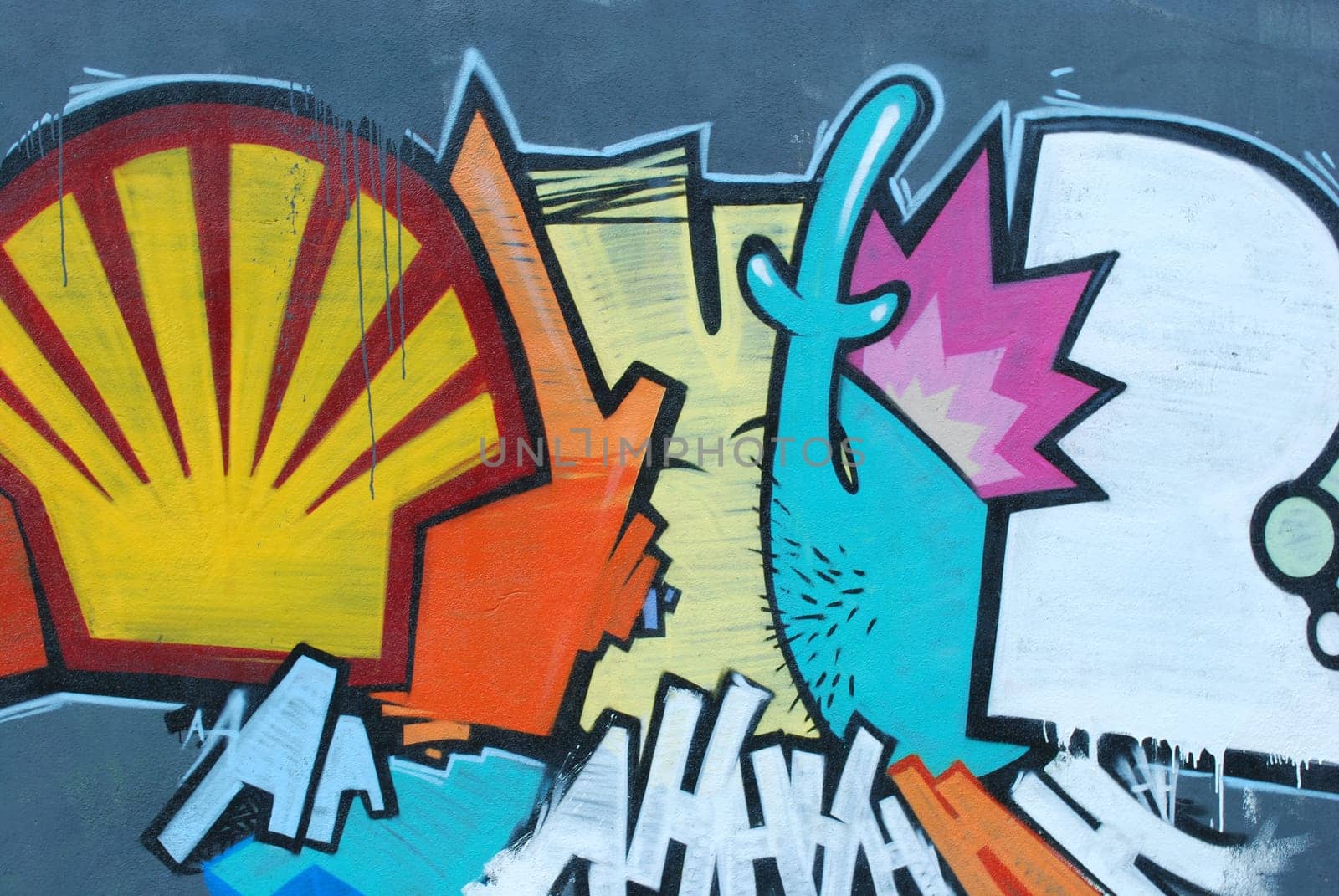 urban art on abandoned city places