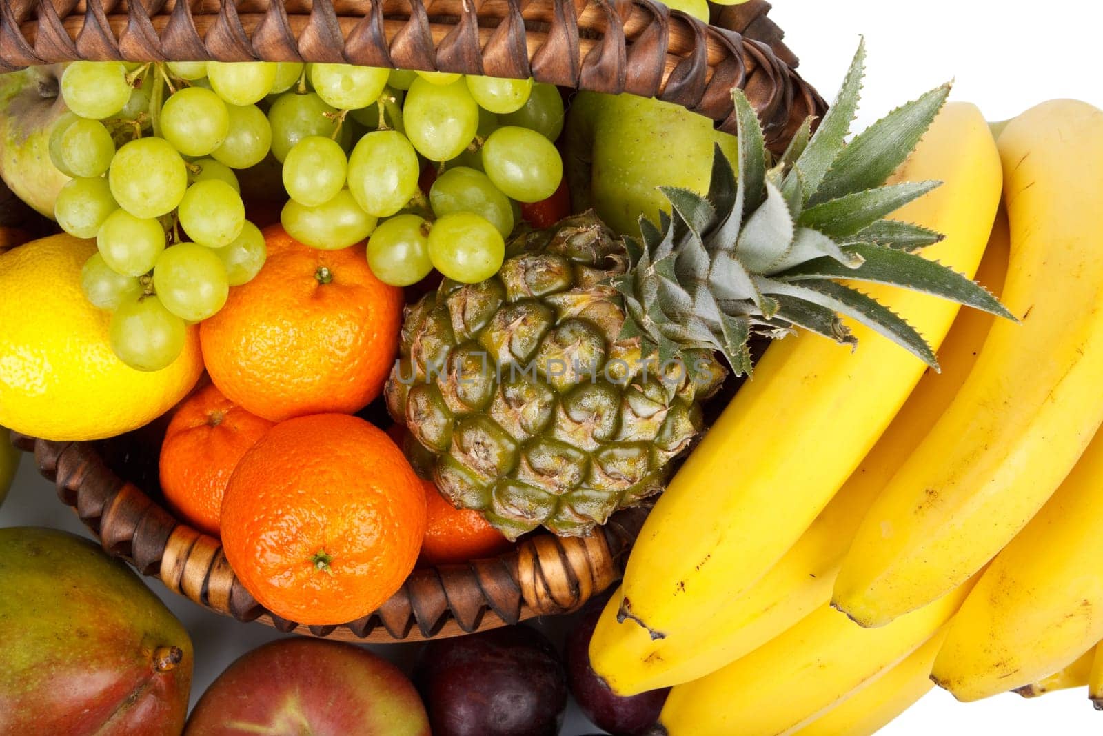 Still-life with fresh appetizing fruits. Close up.