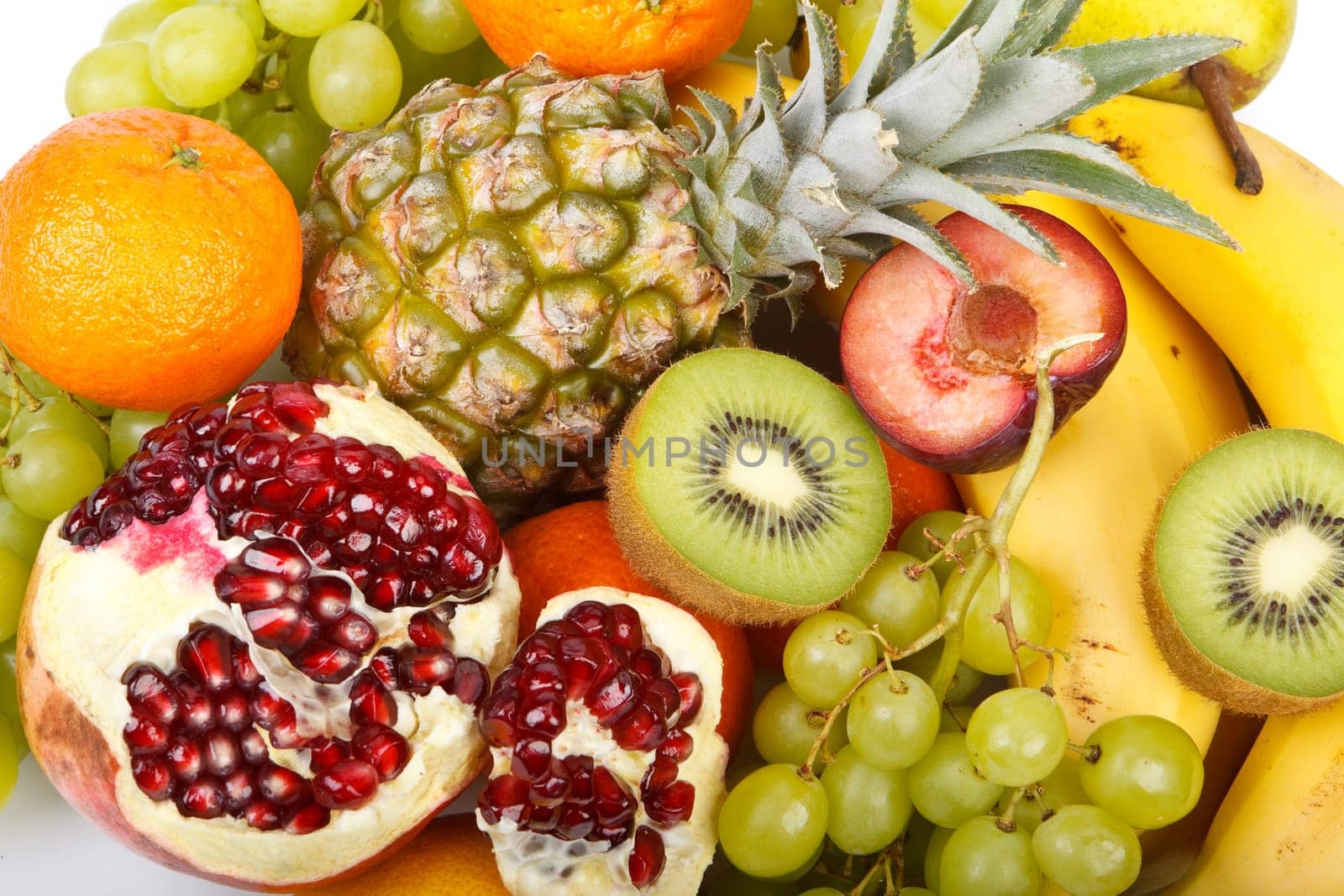 Still-life with fresh appetizing fruits. Close up.