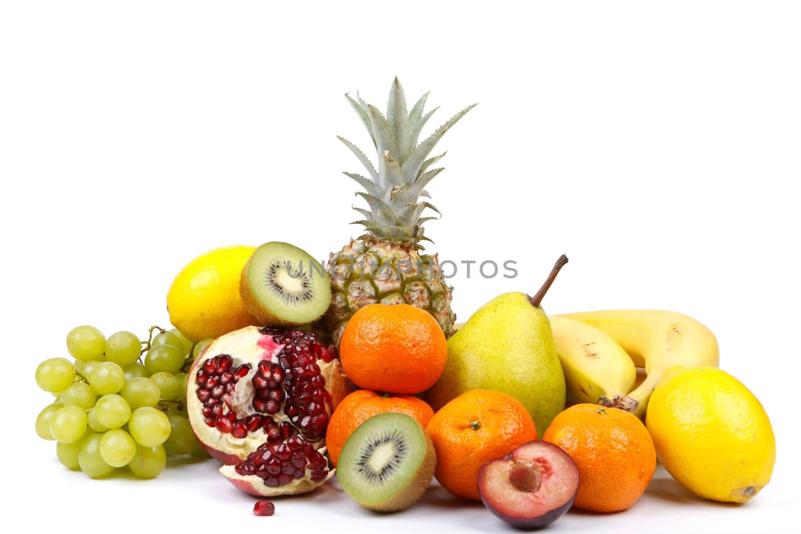 Still-life with fresh appetizing fruits. Close up.