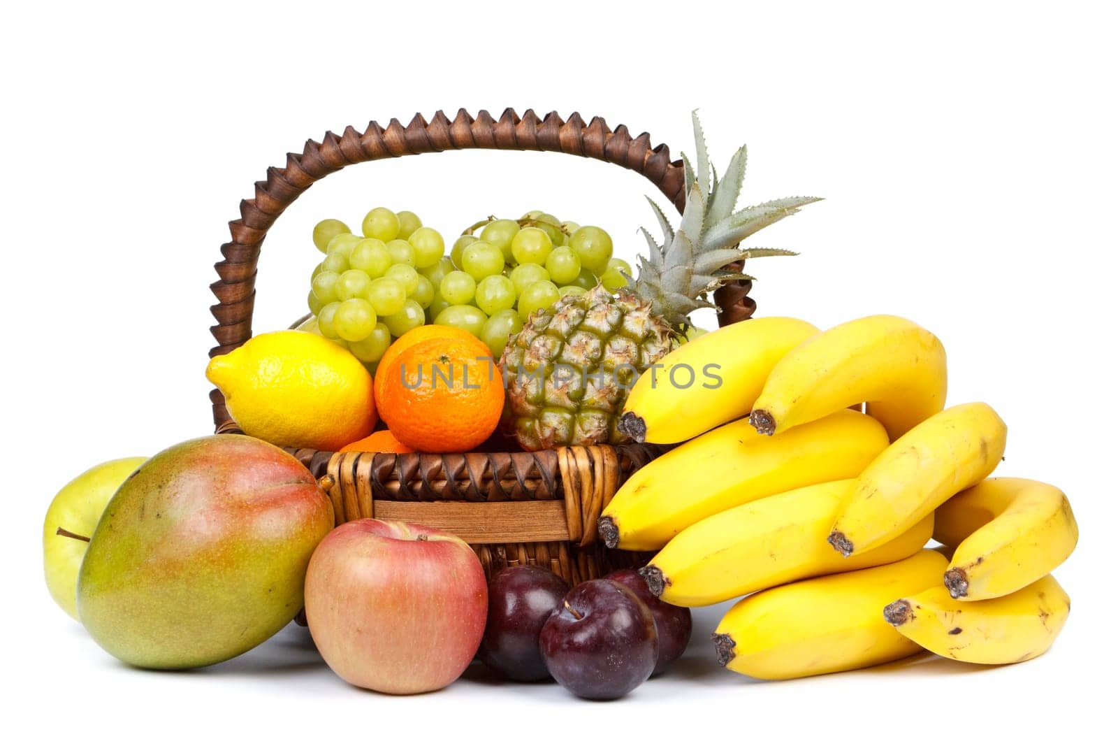 Still-life with fresh appetizing fruits. Close up.