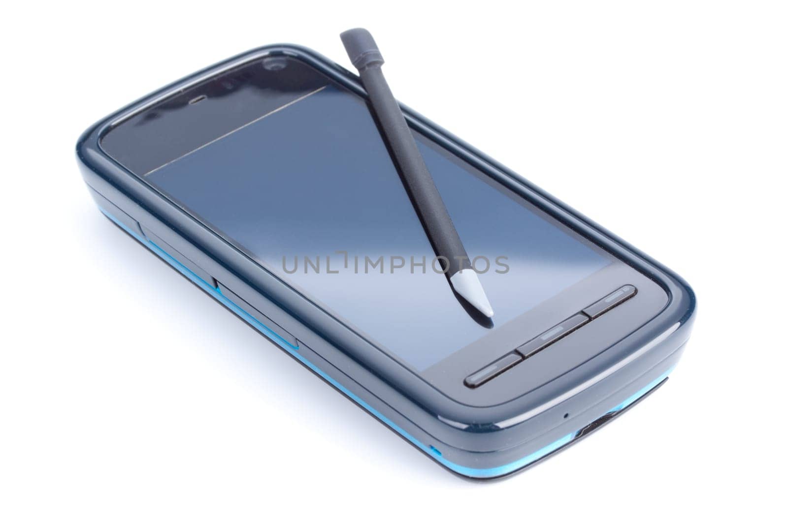 Modern mobile phone on a white background