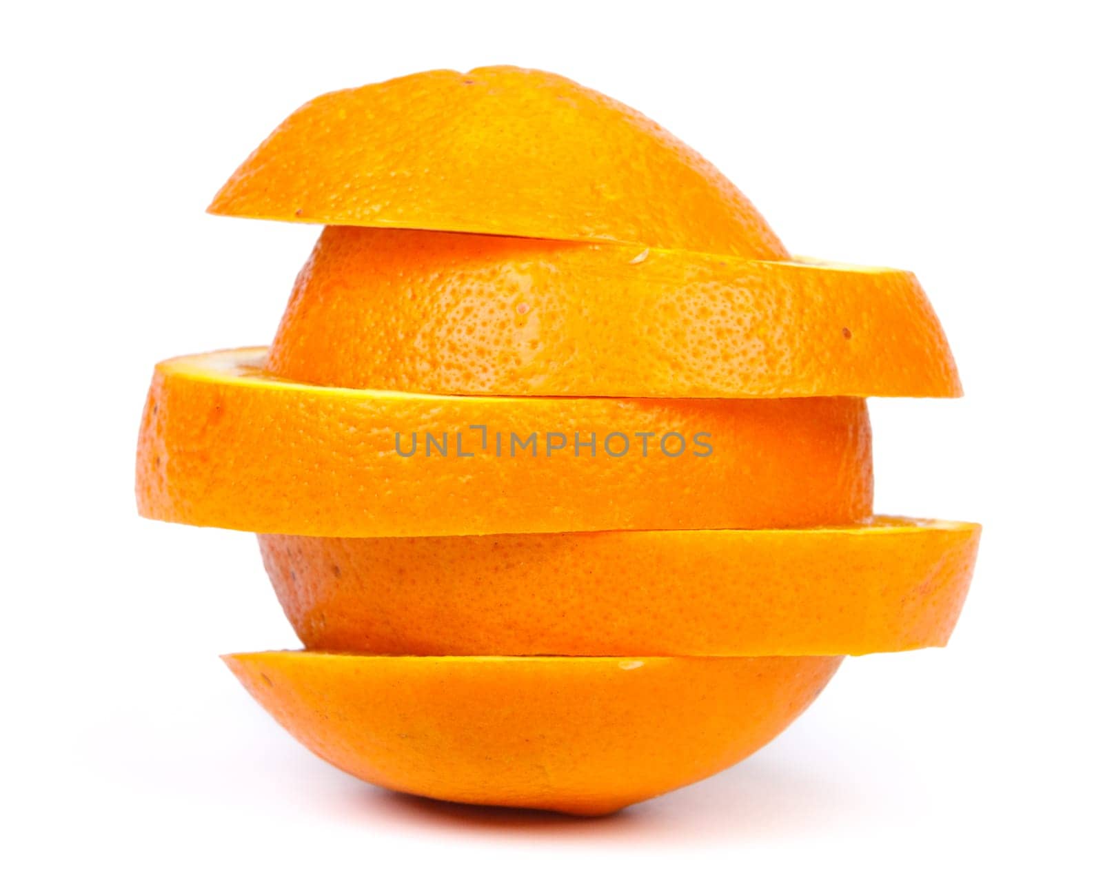 Fresh sliced orange on a white background. Close up.