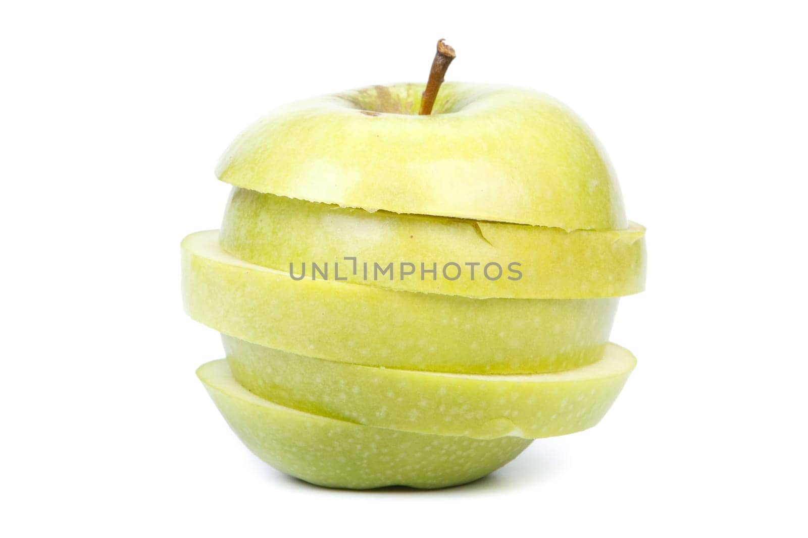 Fresh sliced apple on a white background. Close up.