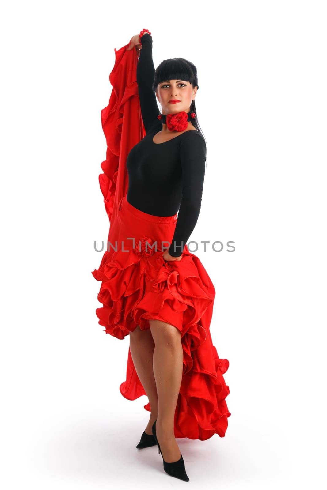 Beautiful flamenco dancer.  Dancing contest.