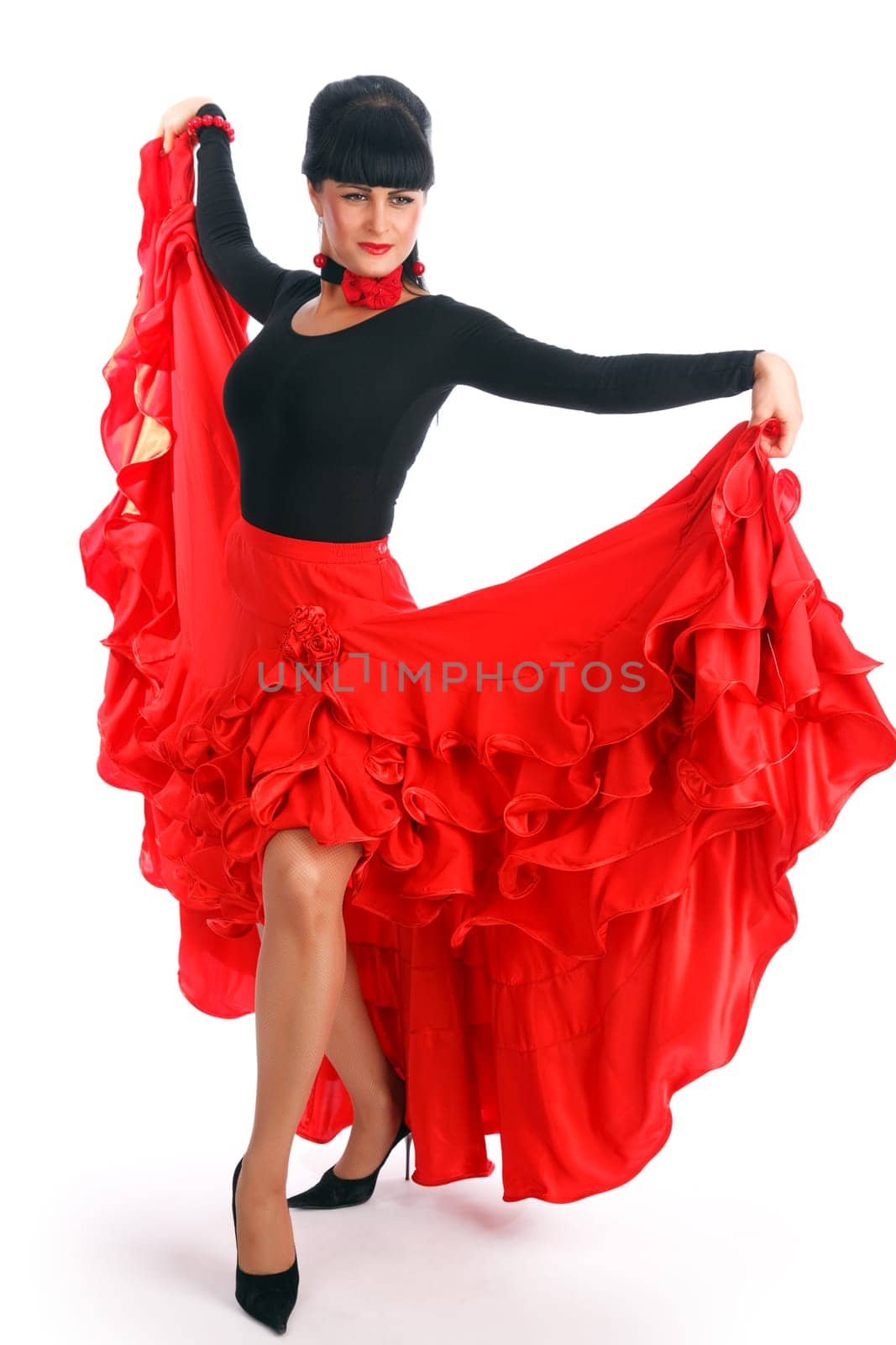 Beautiful flamenco dancer.  Dancing contest.