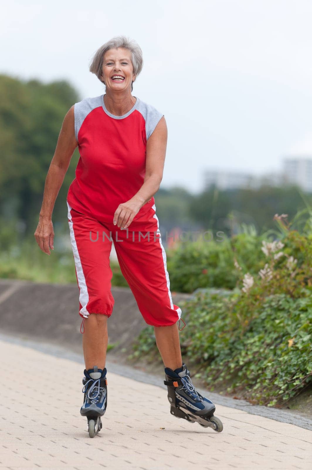 Active seniors skating
