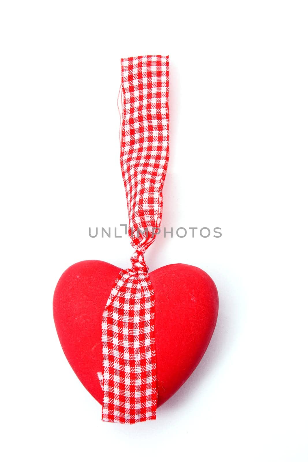 Ceramic vintage decorate heart isolated on white background and copy-space